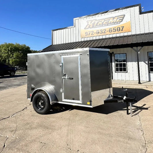 5X8 Charcoal W/Silver Enclosed Trailer My Store