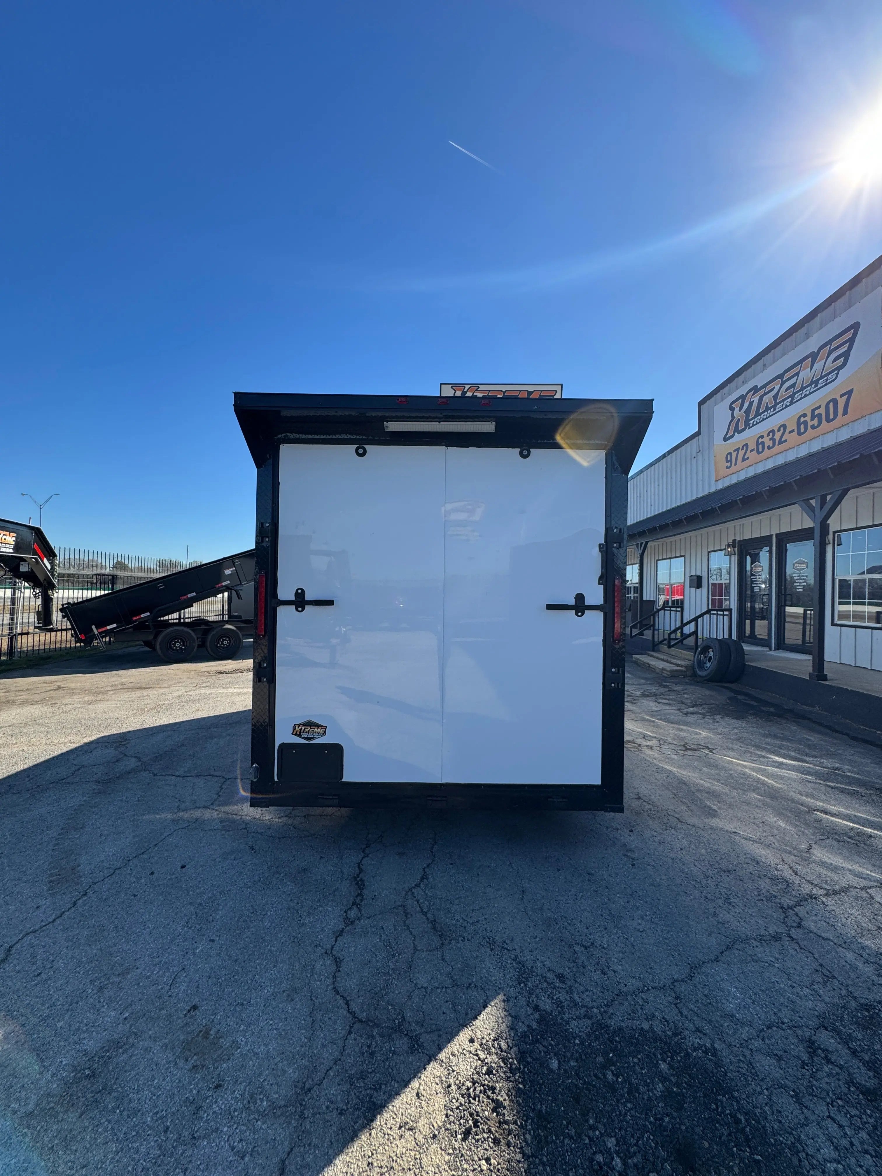 7X16 White Blackout W/Wing & ALUMINUM WHEELS Enclosed Trailer (Copy) My Store