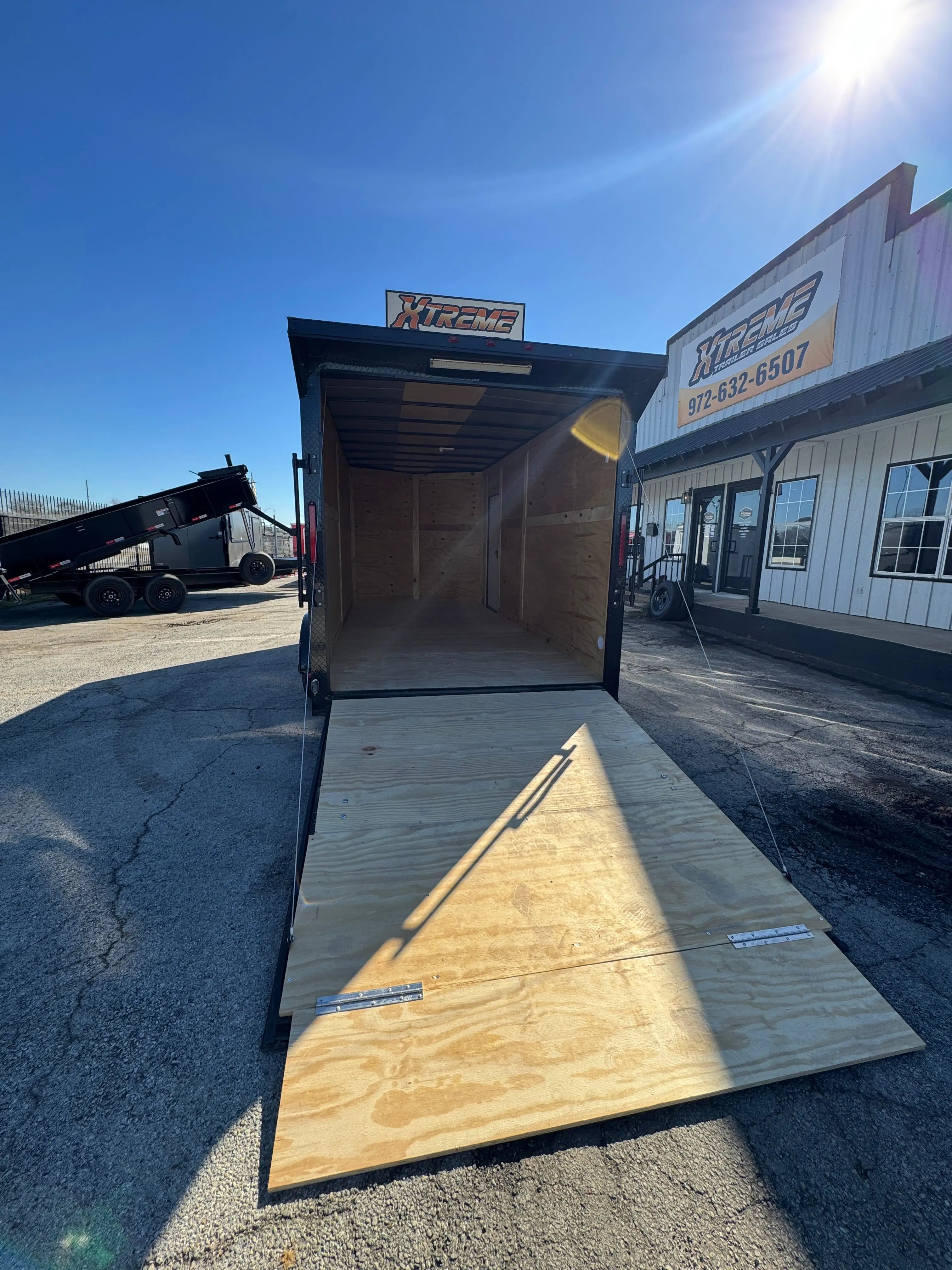 7X16 White Blackout W/Wing & ALUMINUM WHEELS Enclosed Trailer (Copy) My Store