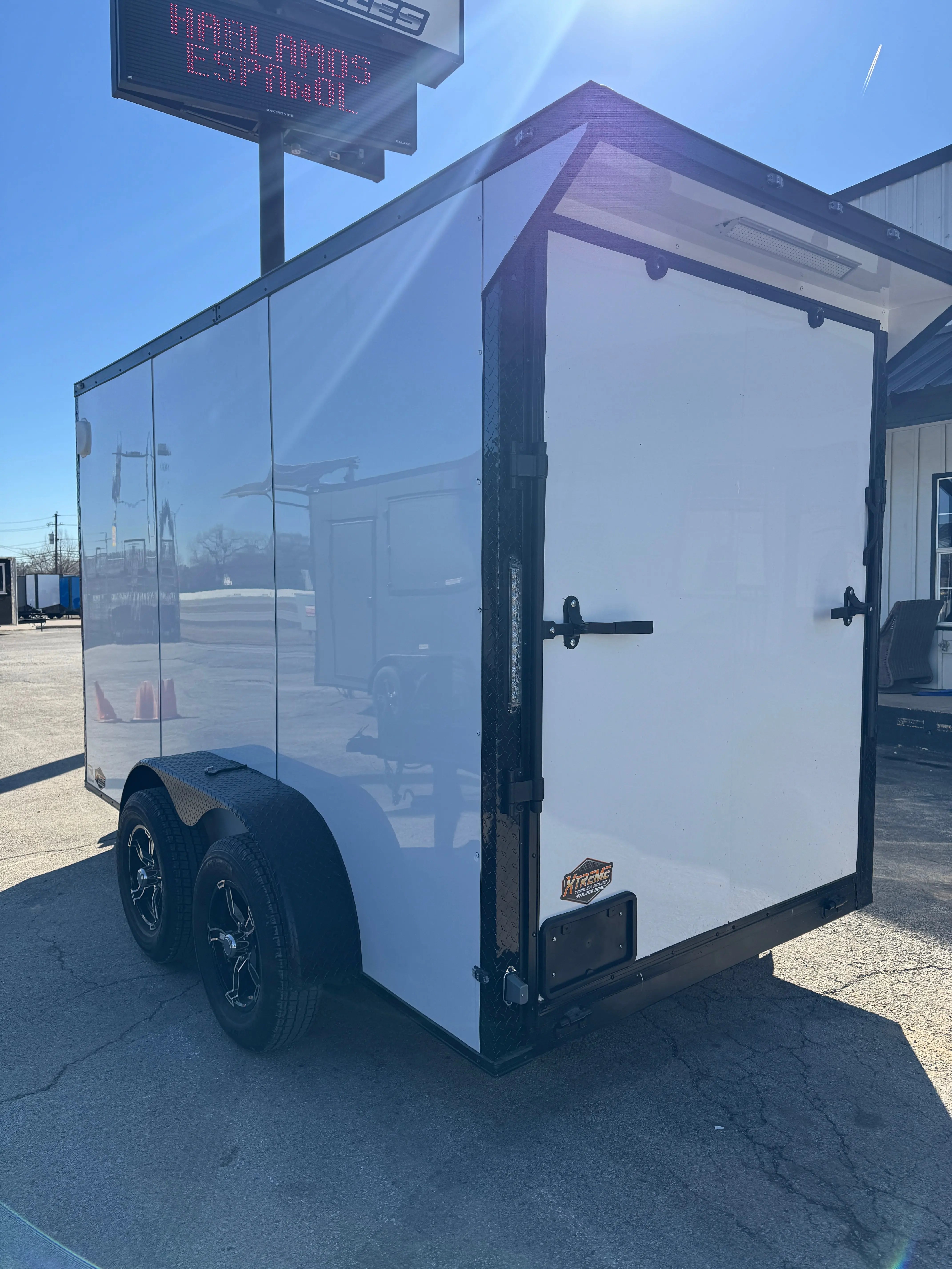 6X12 White Blackout W/Wing & ALUMINUM WHEELS Enclosed Trailer My Store