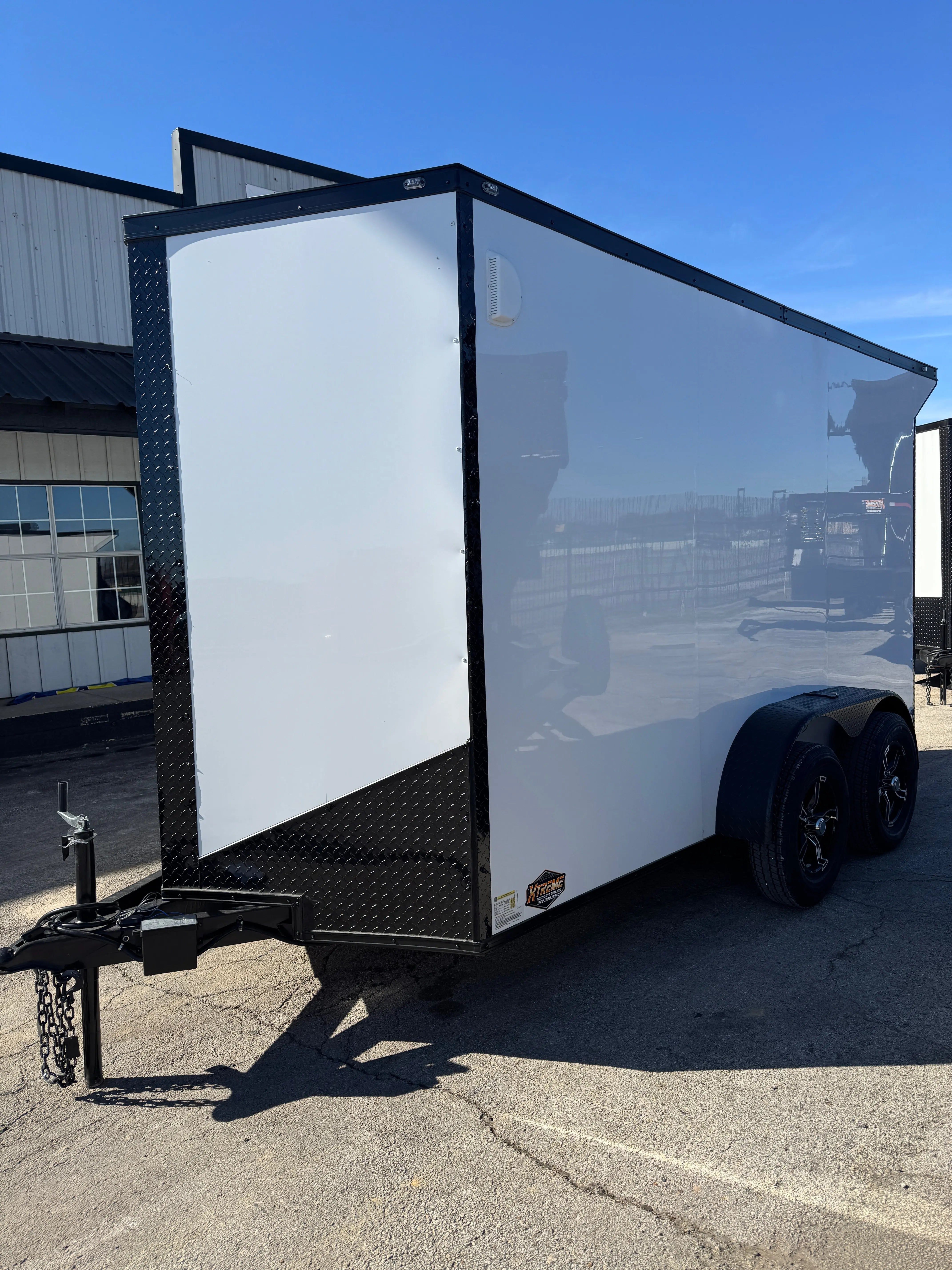 6X12 White Blackout W/Wing & ALUMINUM WHEELS Enclosed Trailer My Store