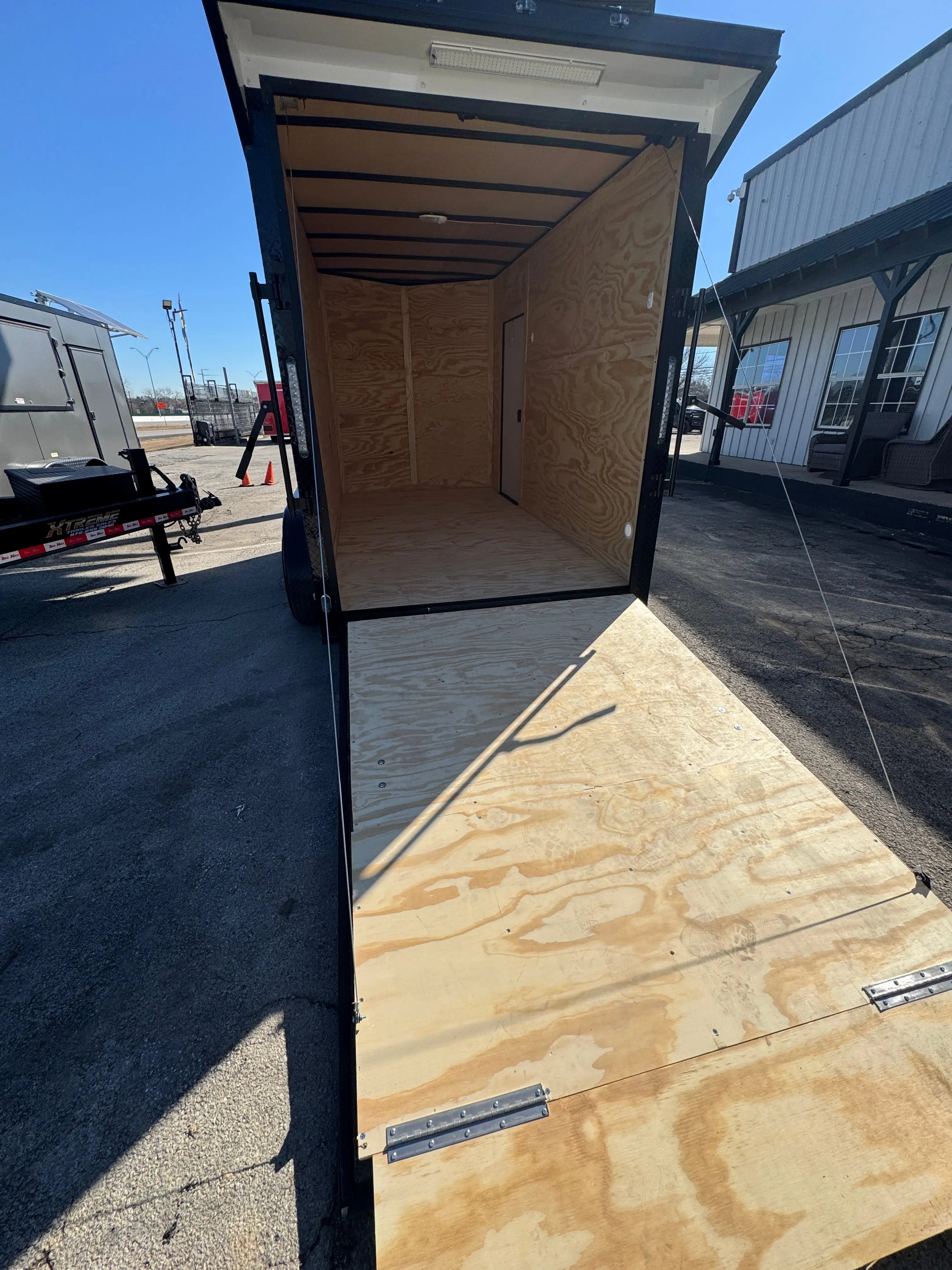 6X12 White Blackout W/Wing & ALUMINUM WHEELS Enclosed Trailer My Store