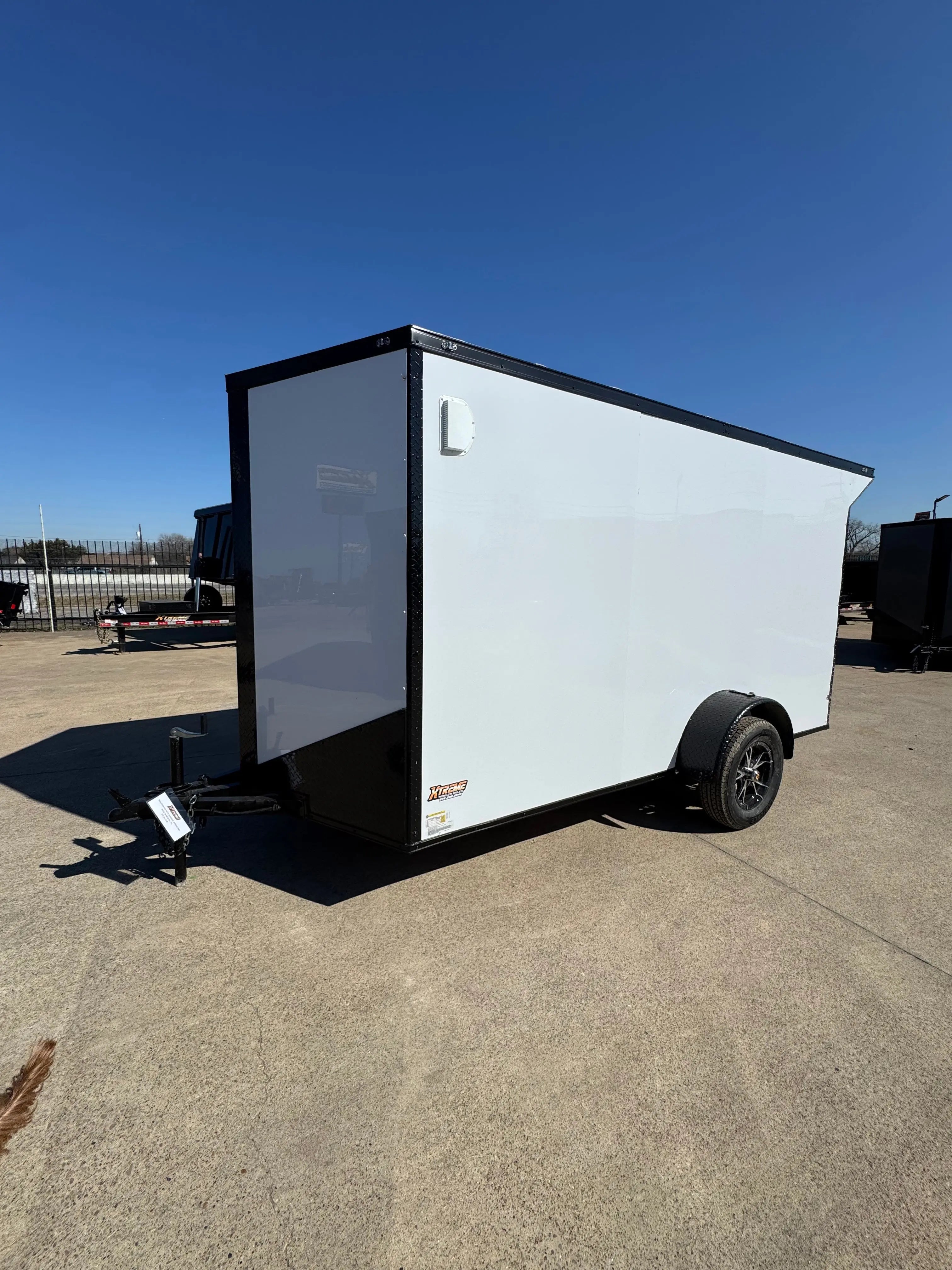 6X12 White Blackout Single Axle Enclosed Trailer My Store