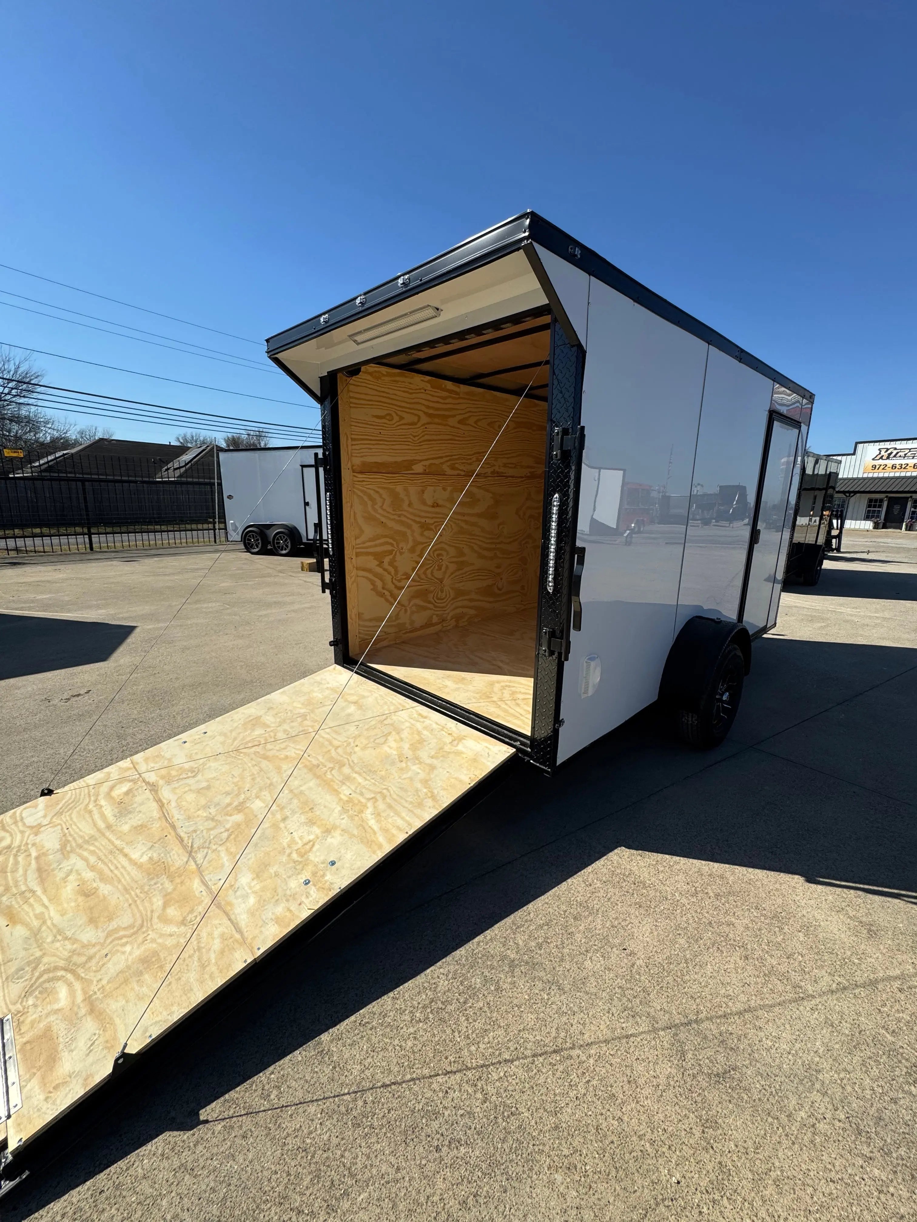 6X12 White Blackout Single Axle Enclosed Trailer My Store