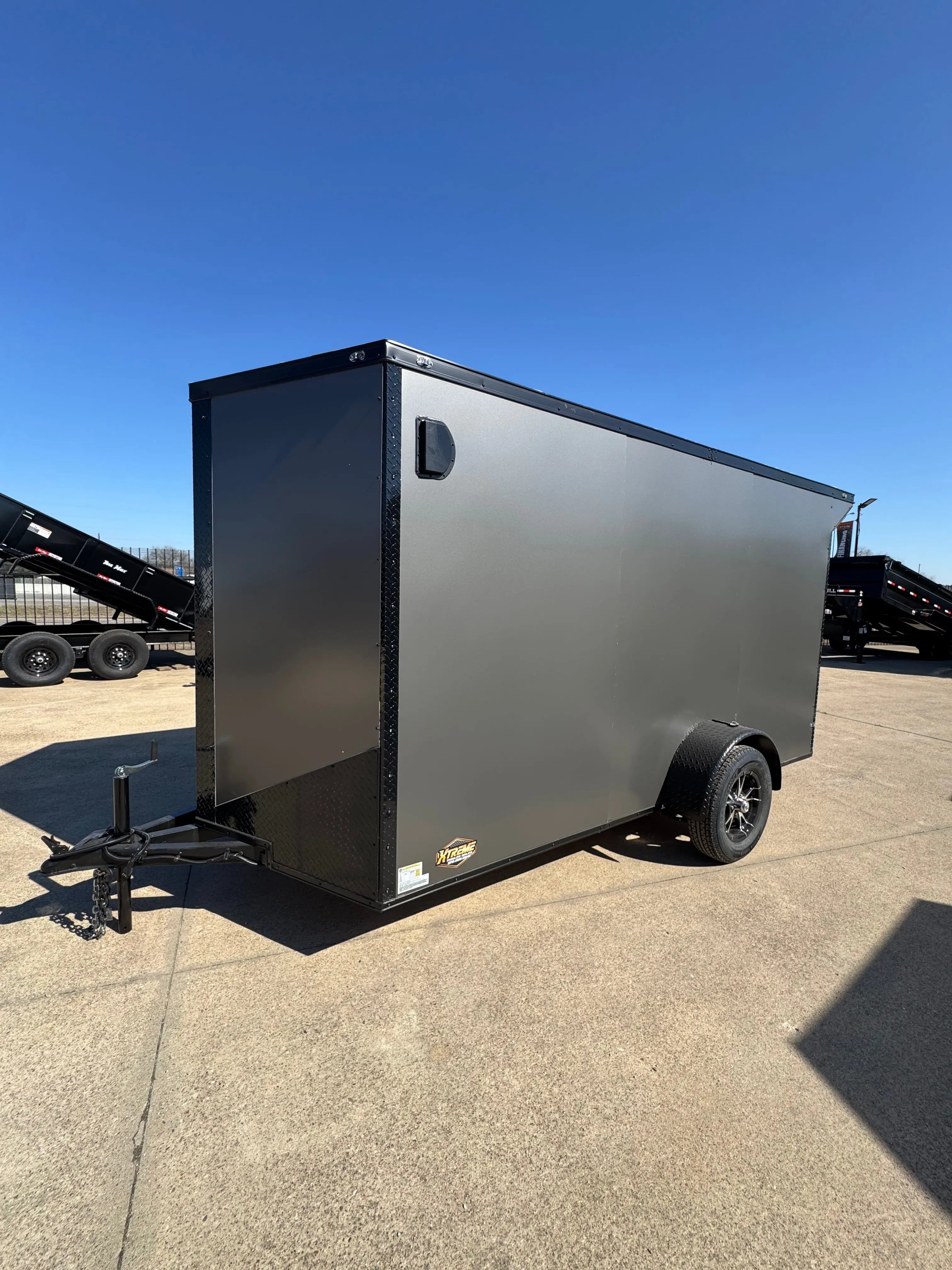 6X12 Charcoal Blackout Single Axle Enclosed Trailer My Store