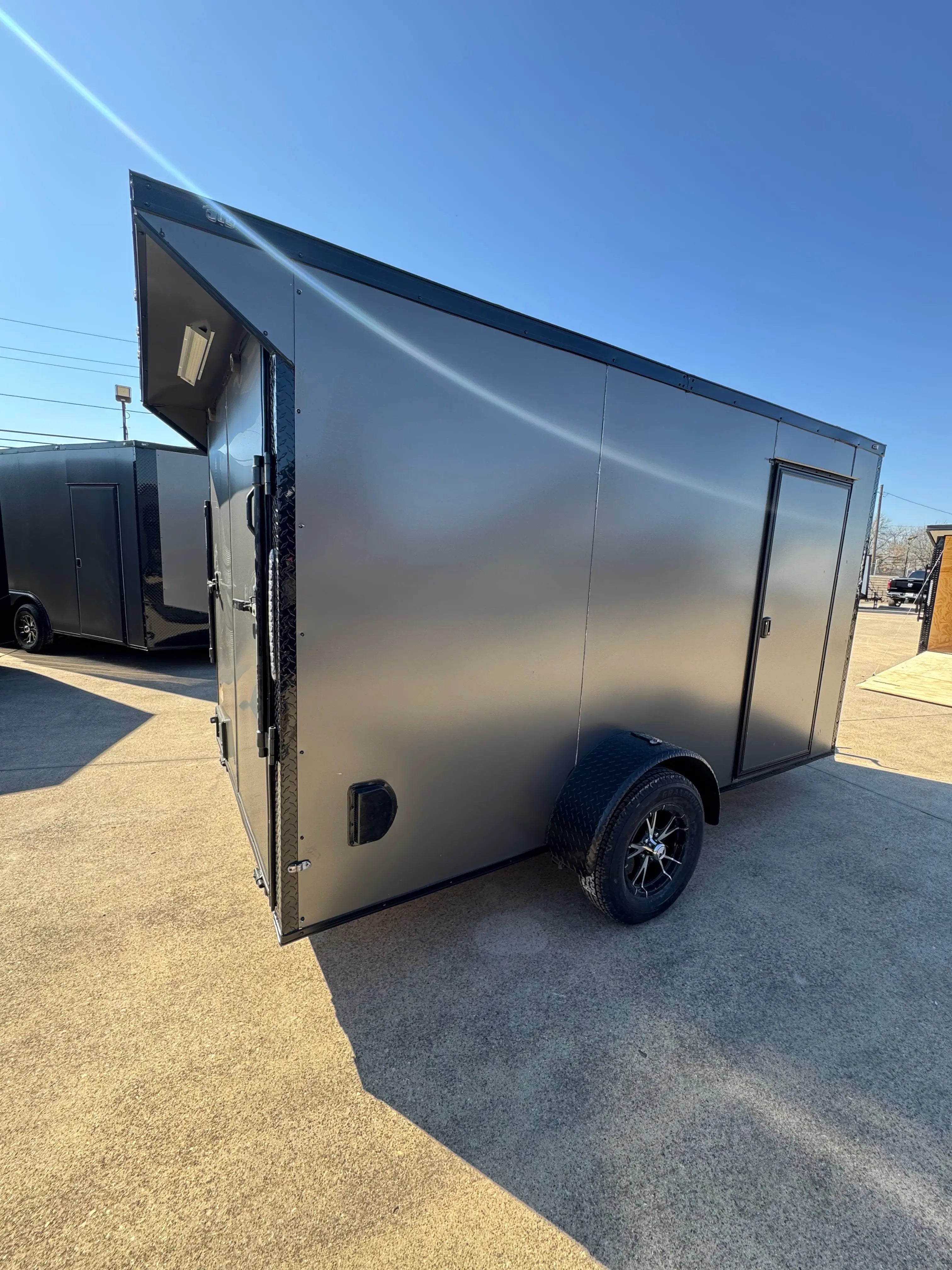 6X12 Charcoal Blackout Single Axle Enclosed Trailer My Store