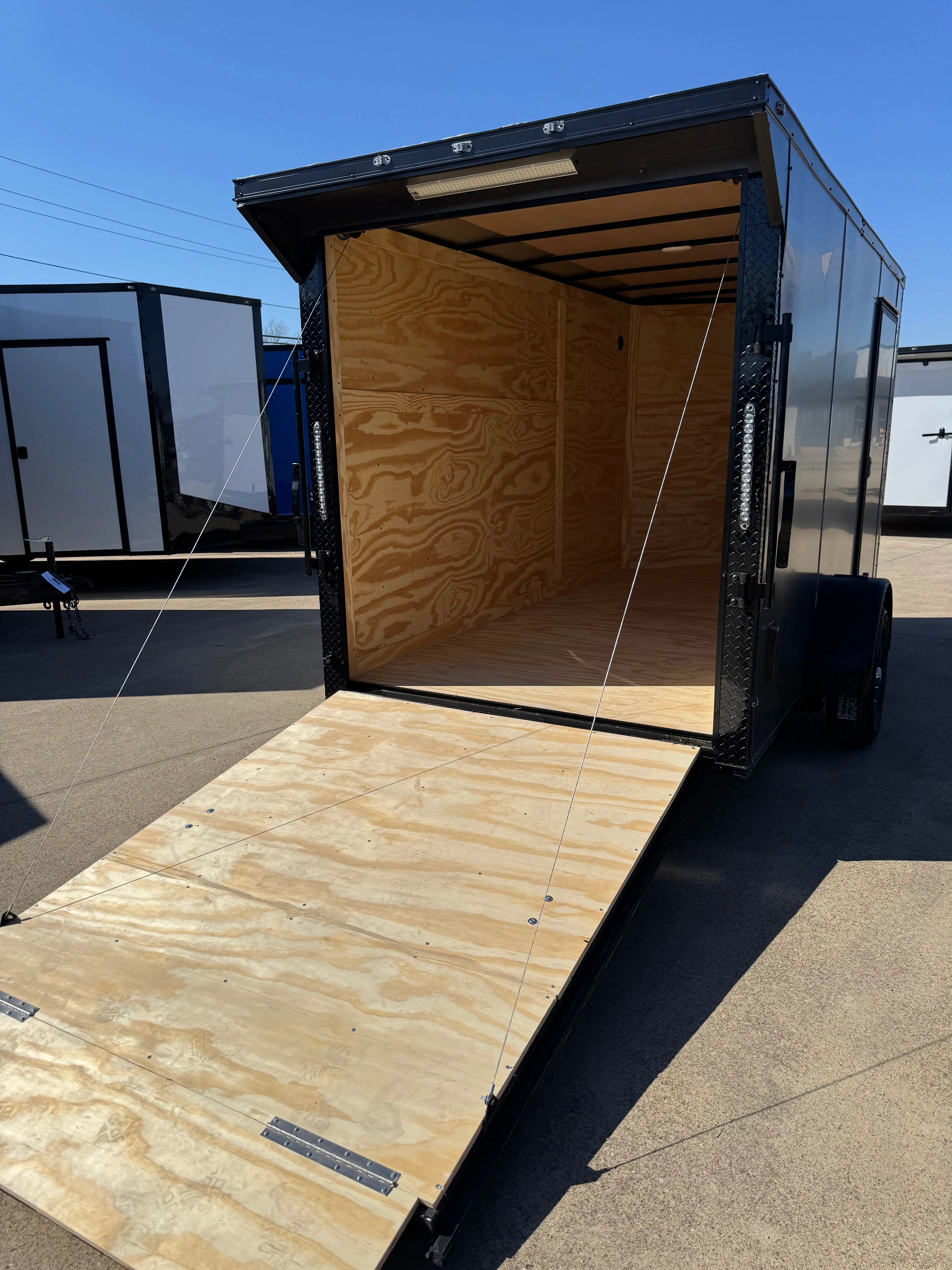 6X12 Charcoal Blackout Single Axle Enclosed Trailer My Store