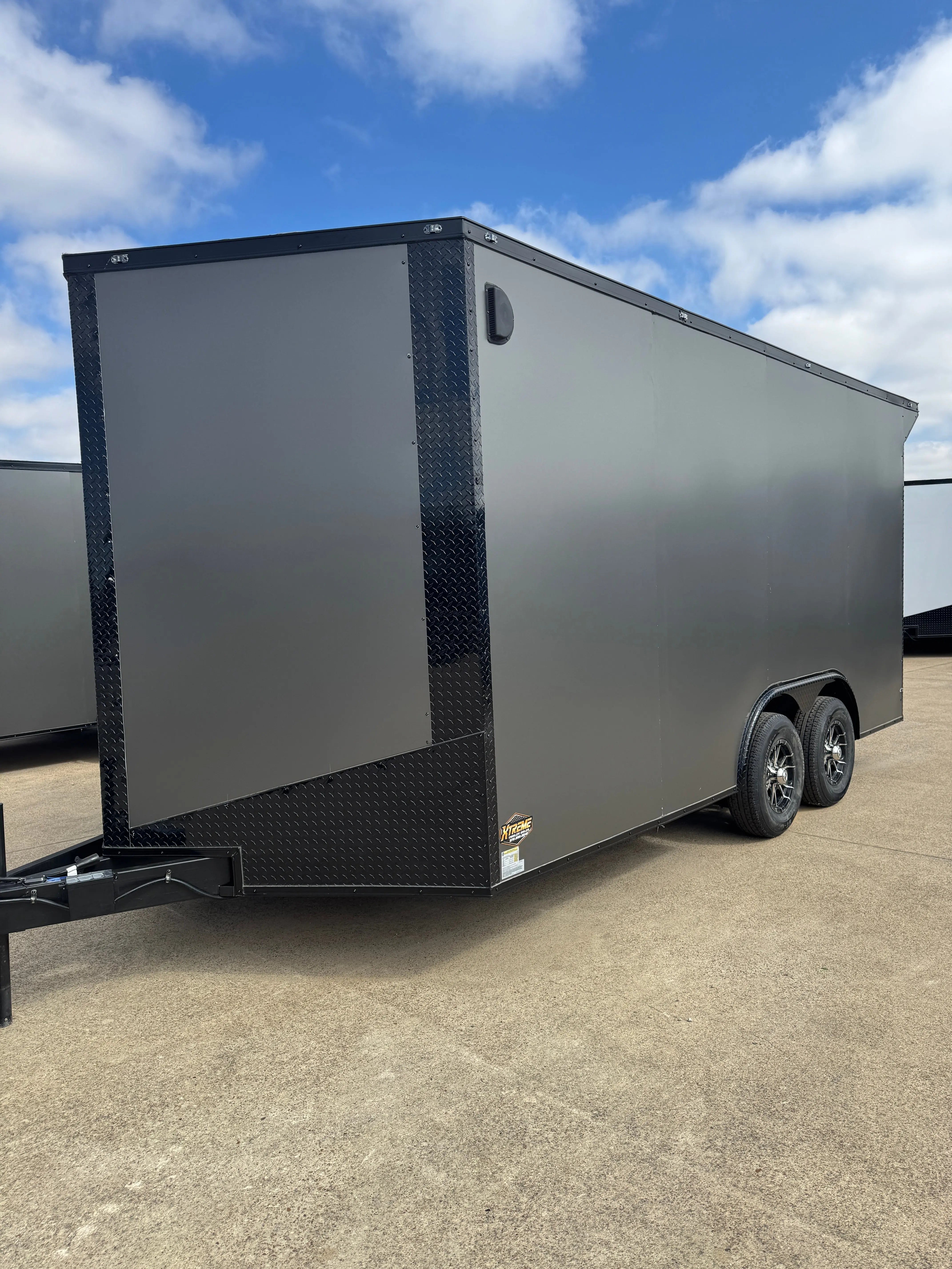 8.5X16 Charcoal Blackout W/Wing & Aluminum Wheels Enclosed Trailer My Store