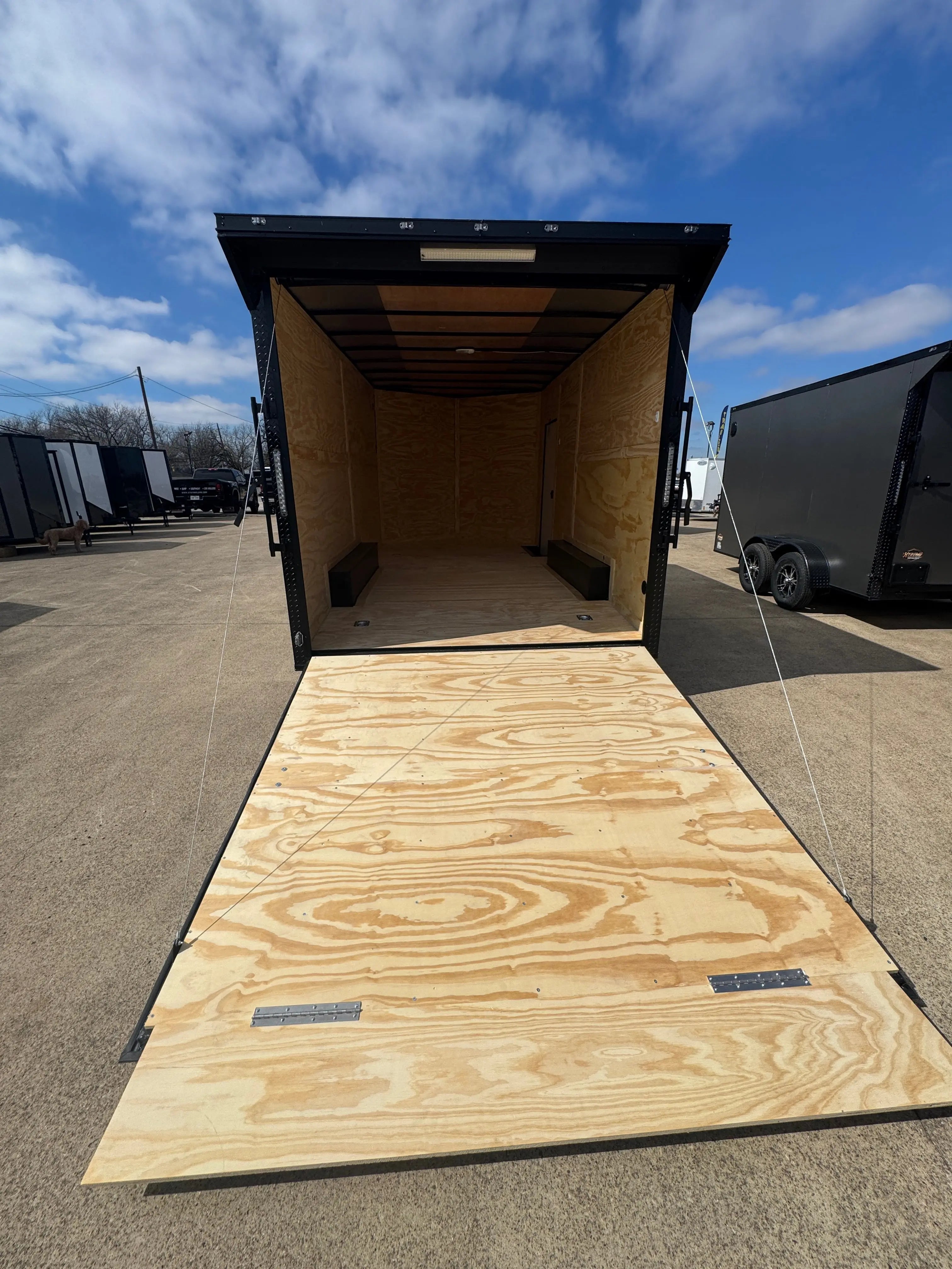 8.5X16 Charcoal Blackout W/Wing & Aluminum Wheels Enclosed Trailer My Store