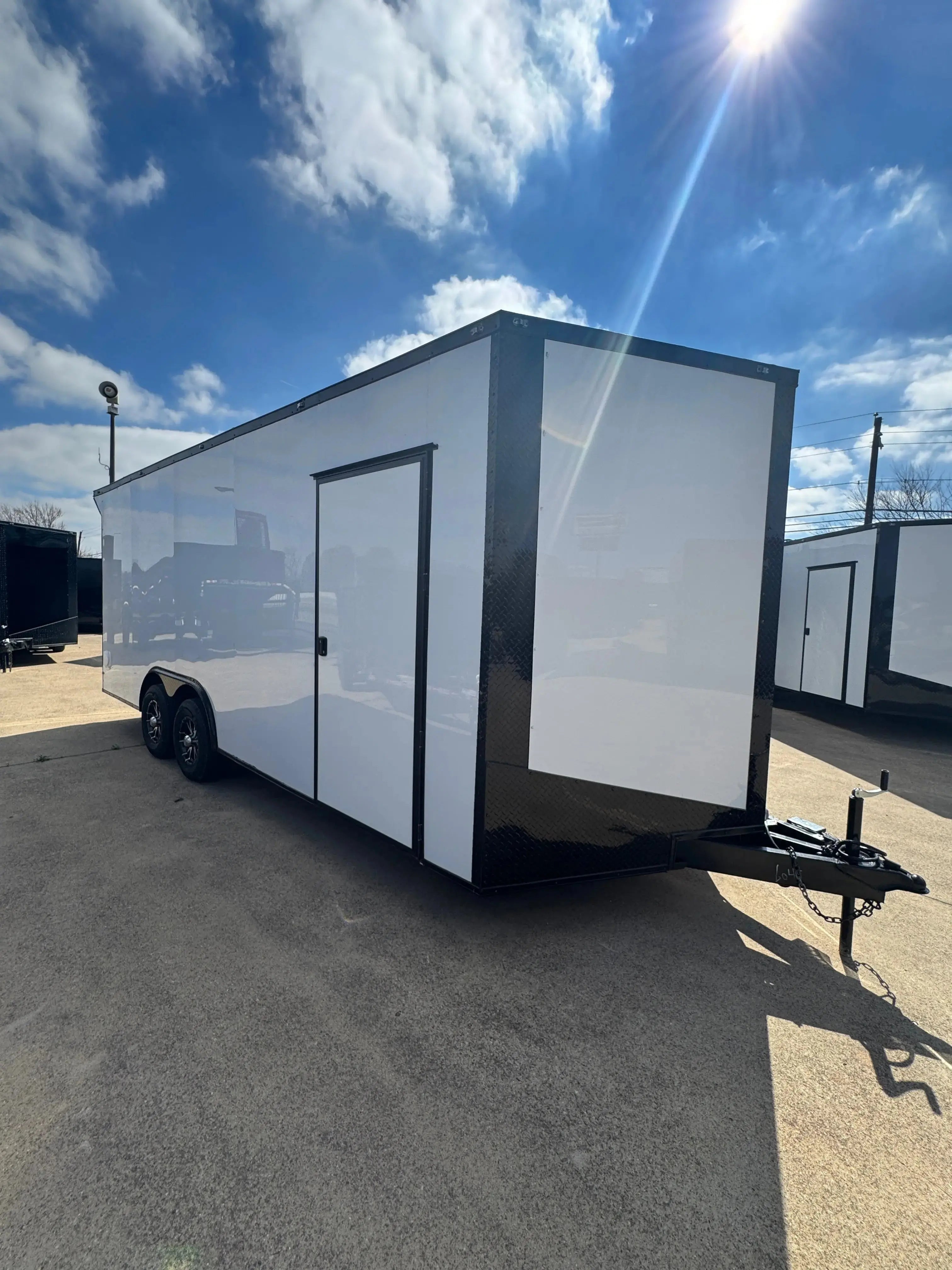 8.5X20 White Blackout W/Wing & Aluminum Wheels Enclosed Trailer My Store