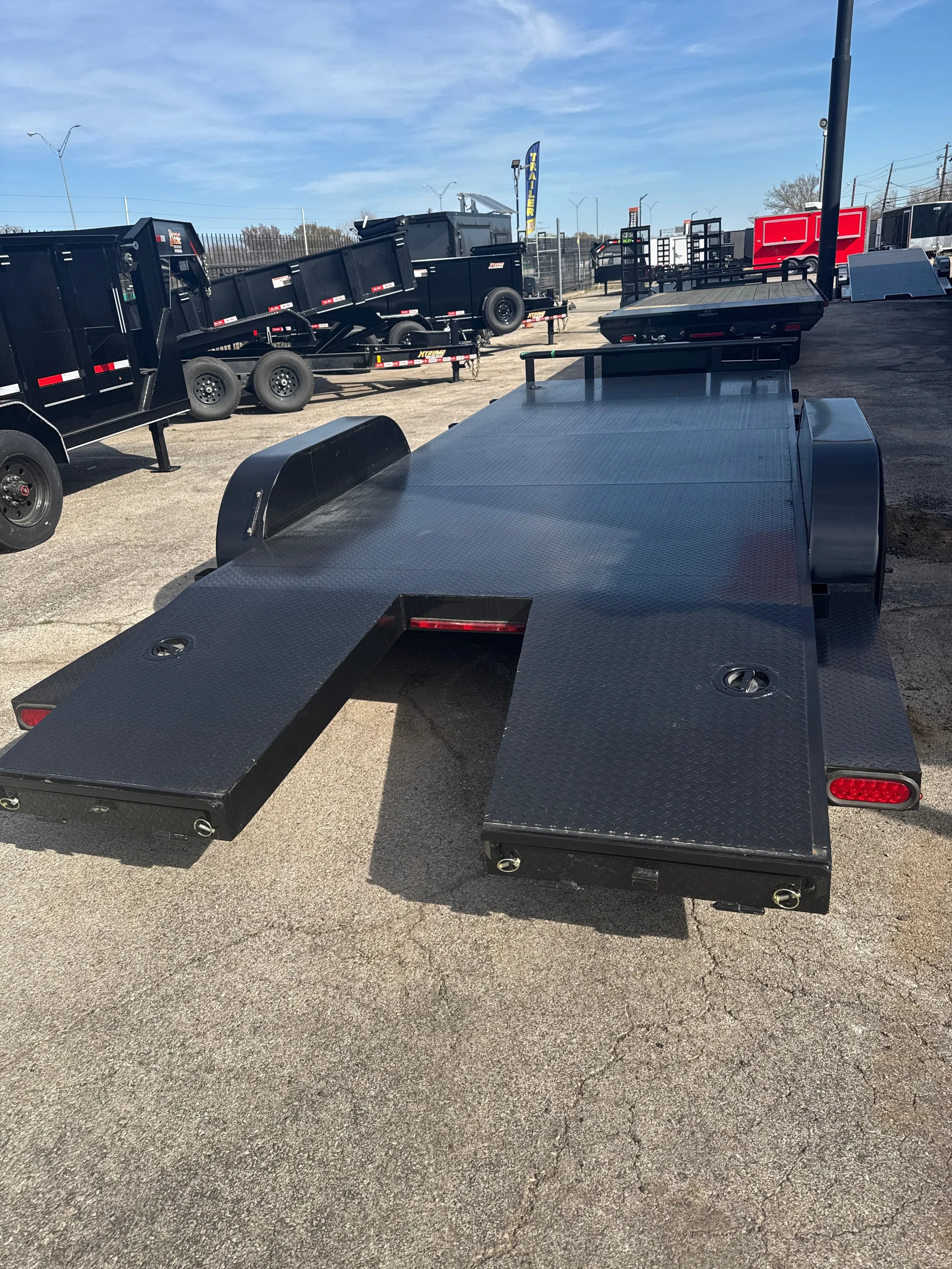 83X20 12k Steel Deck Equipment Round Pipe Car Hauler My Store