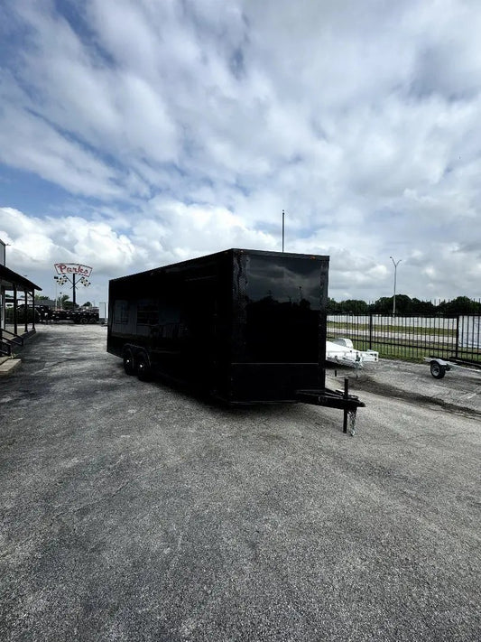 8.5x20 BLACK OUT Cargo Enclosed Trailer ALUMINUM WHEELS My Store