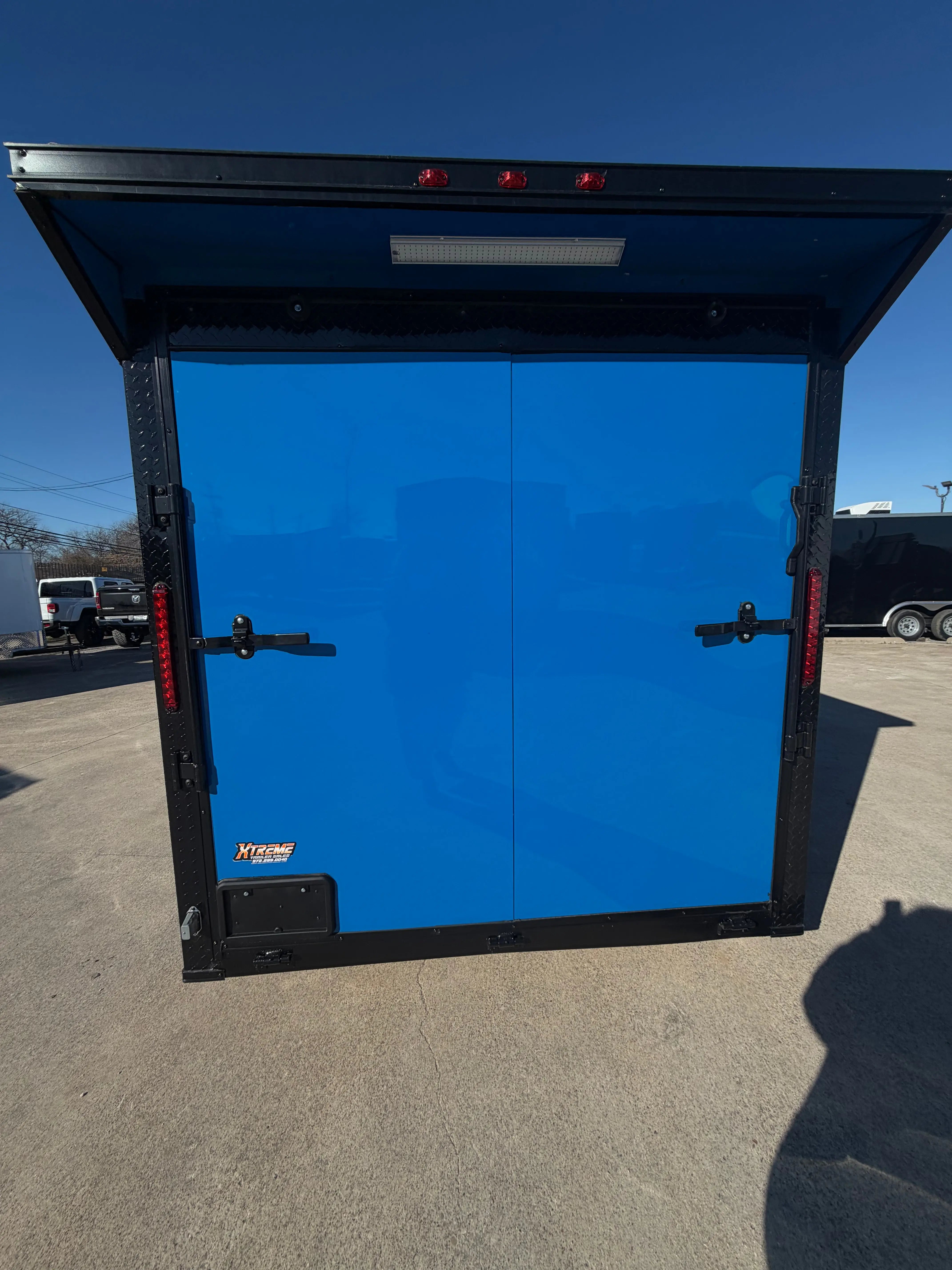 7X16 Blue Blackout W/Wing & Aluminum Wheels Enclosed Trailer My Store
