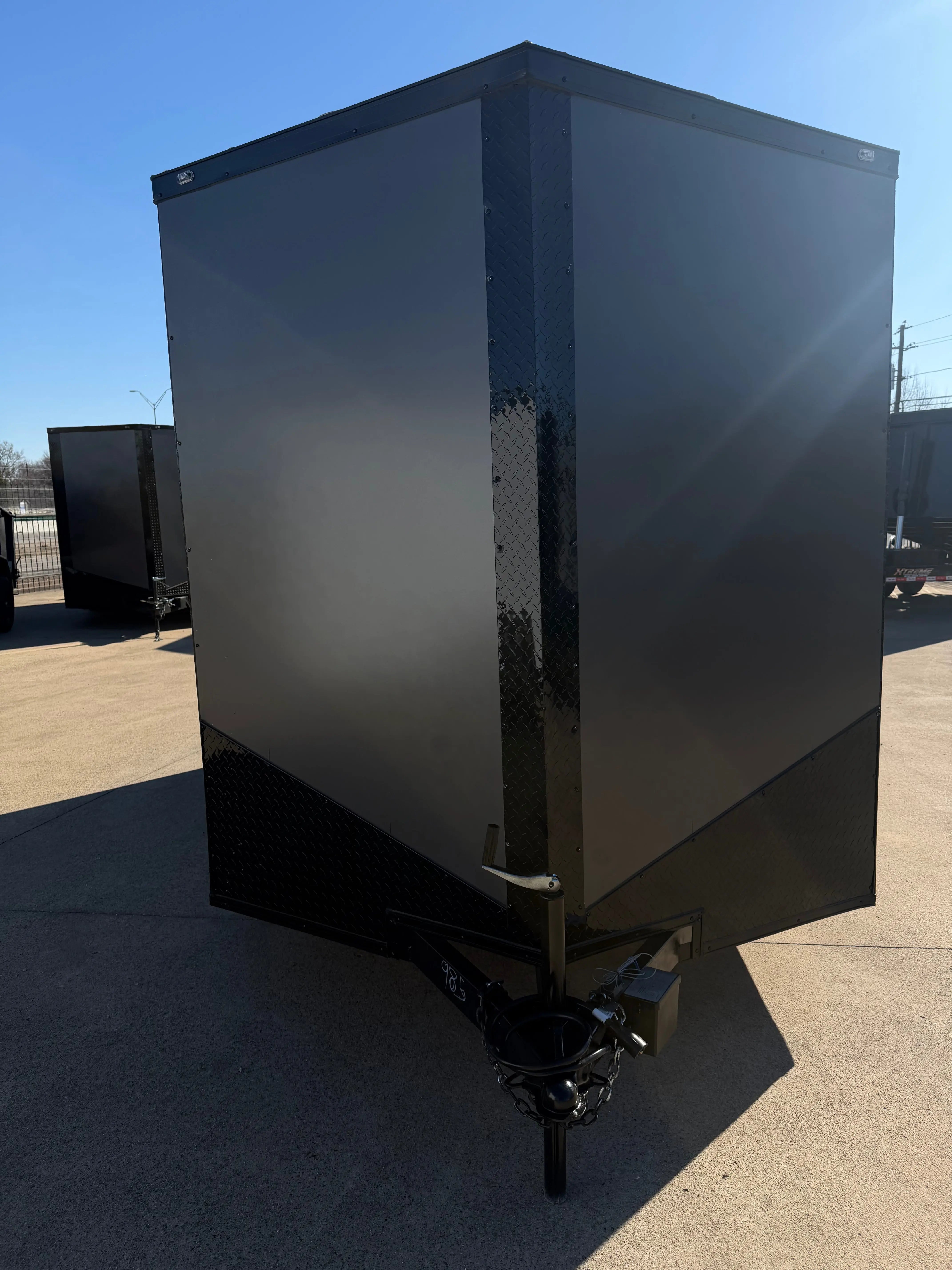 7X12 Charcoal Blackout W/Wing & Aluminum Wheels Enclosed Trailer My Store