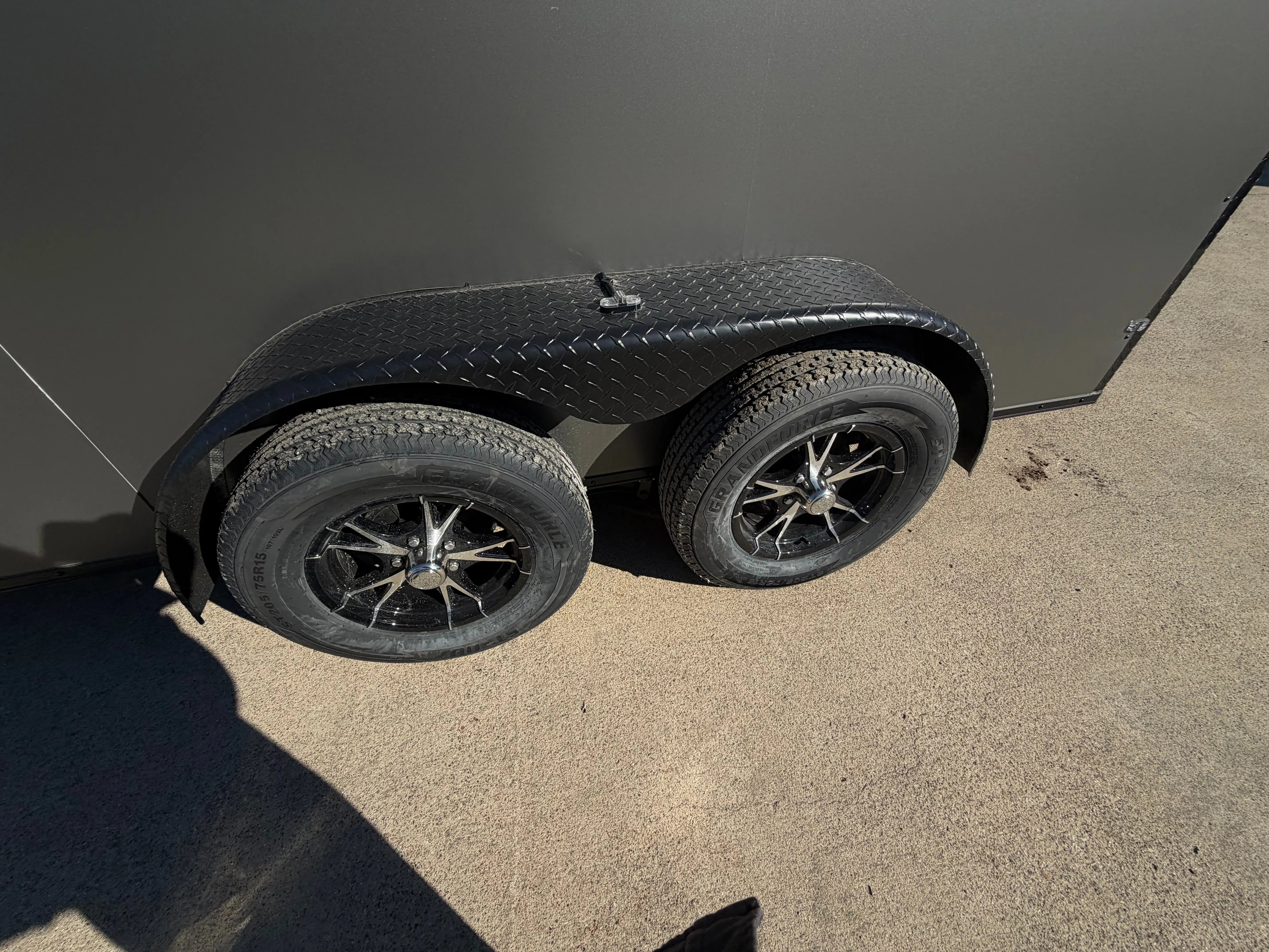 7X12 Charcoal Blackout W/Wing & Aluminum Wheels Enclosed Trailer My Store