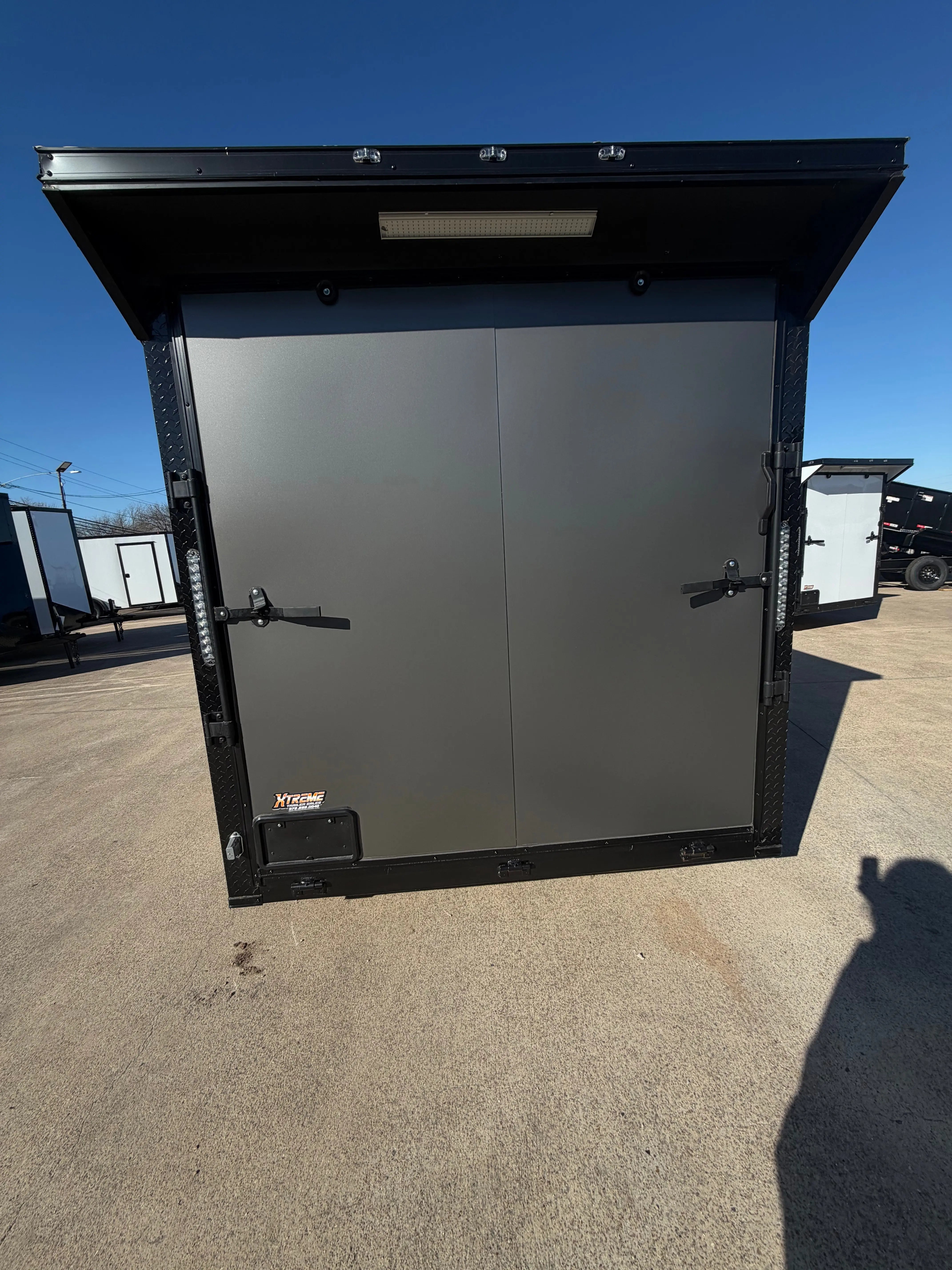 7X12 Charcoal Blackout W/Wing & Aluminum Wheels Enclosed Trailer My Store