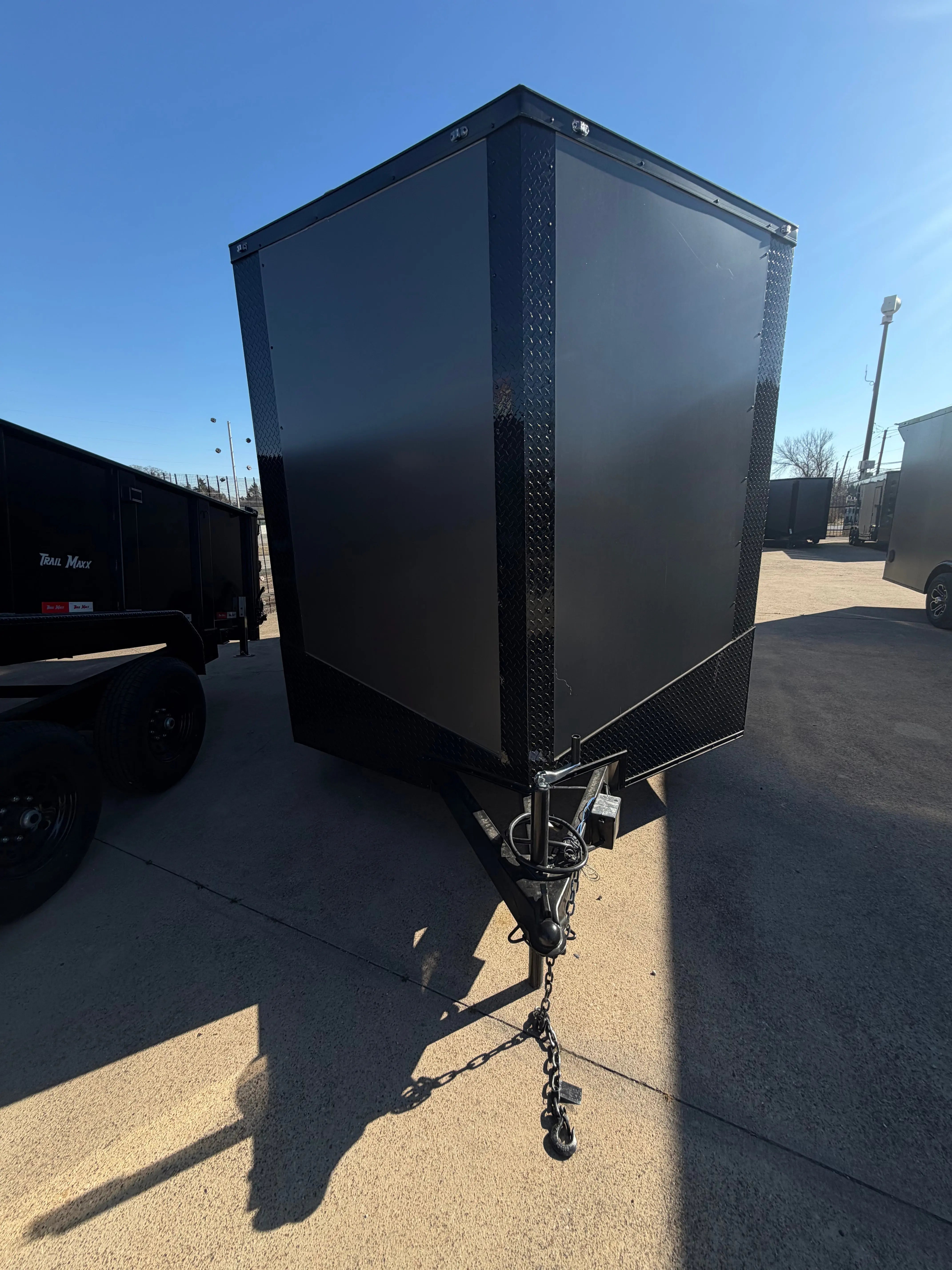 8.5X16 Charcoal Blackout W/Wing & Aluminum Wheels Enclosed Trailer My Store