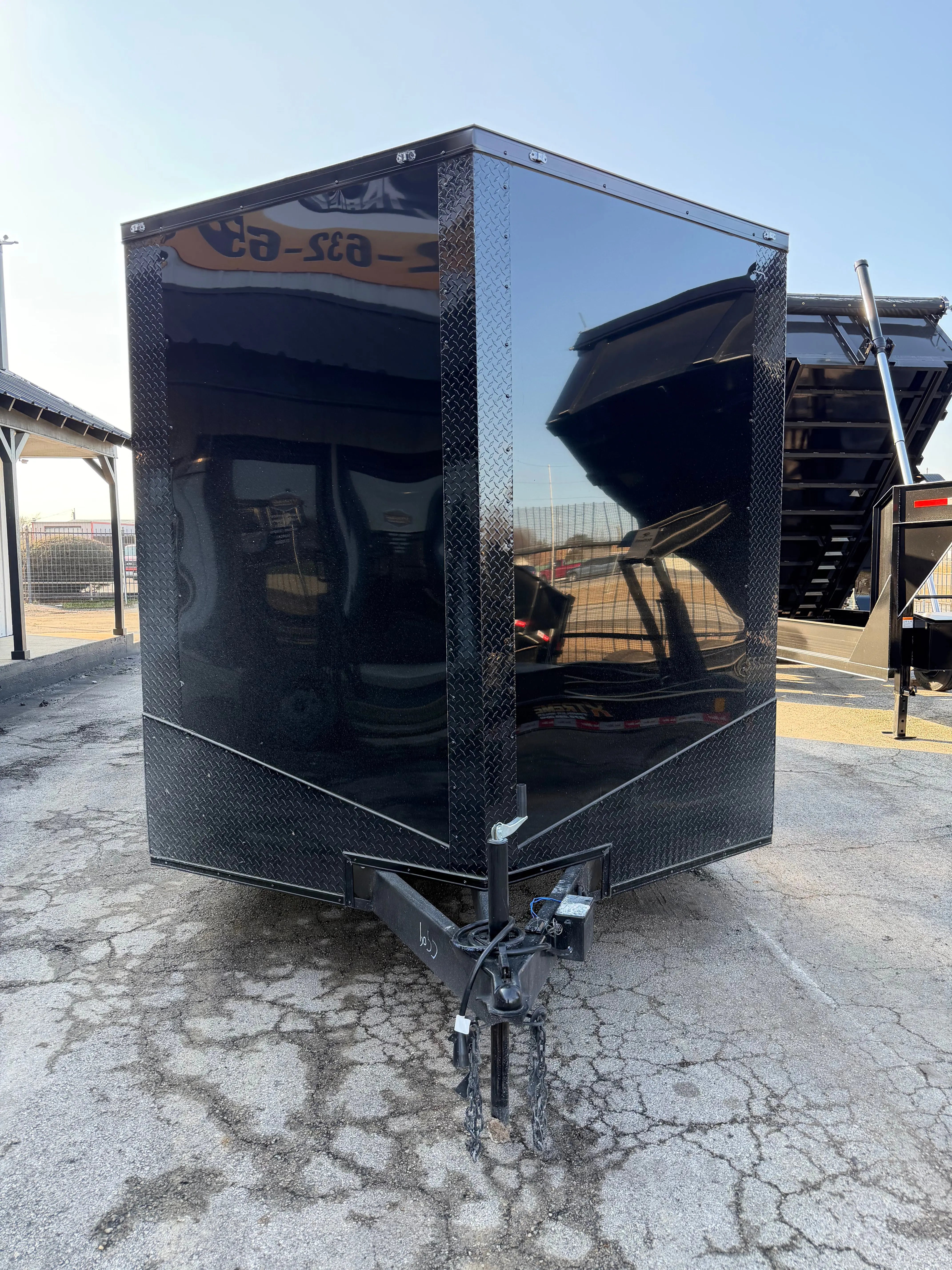 8.5X16 Black Blackout W/Wing & Aluminum Wheels Enclosed Trailer My Store