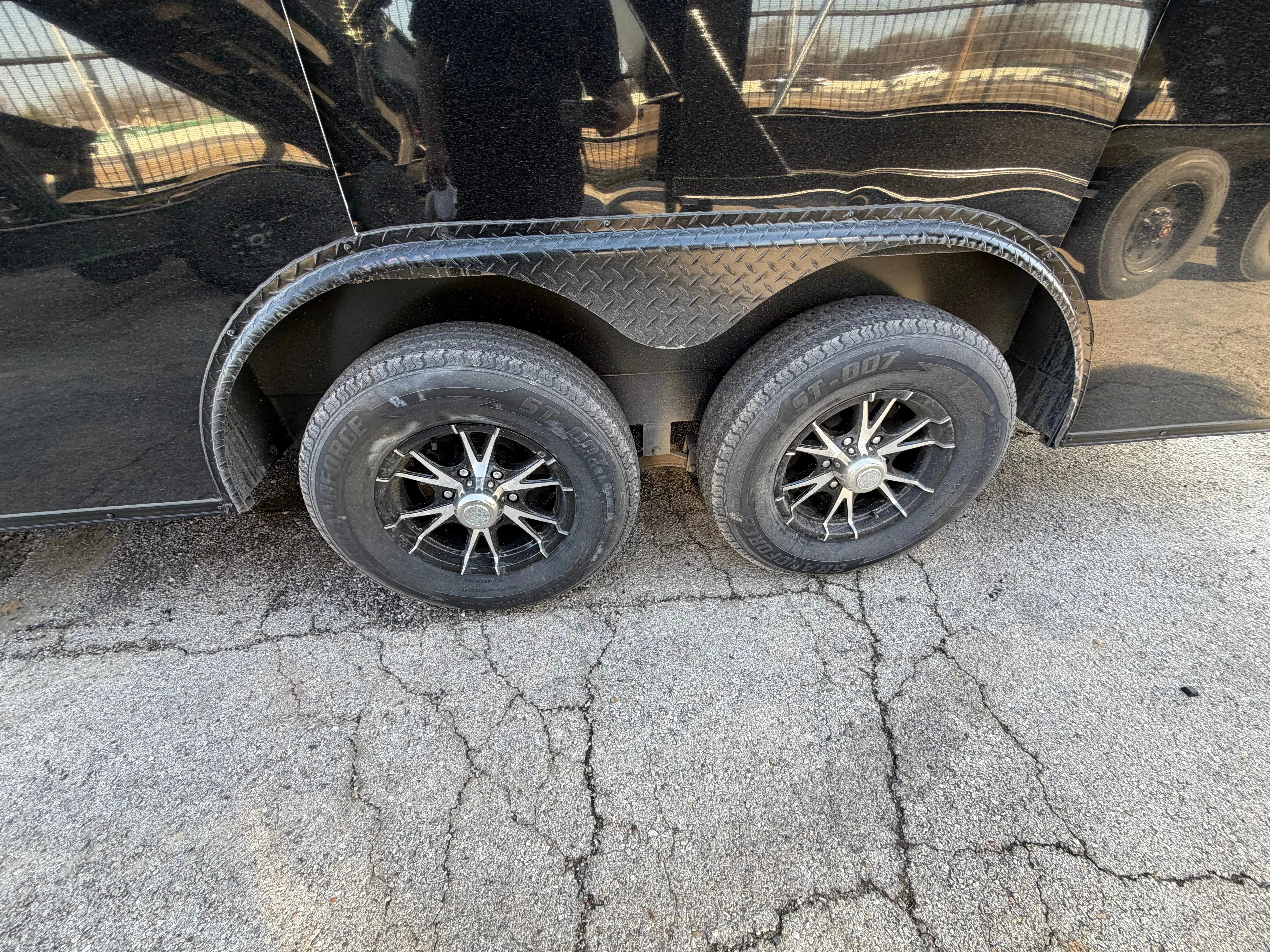 8.5X16 Black Blackout W/Wing & Aluminum Wheels Enclosed Trailer My Store