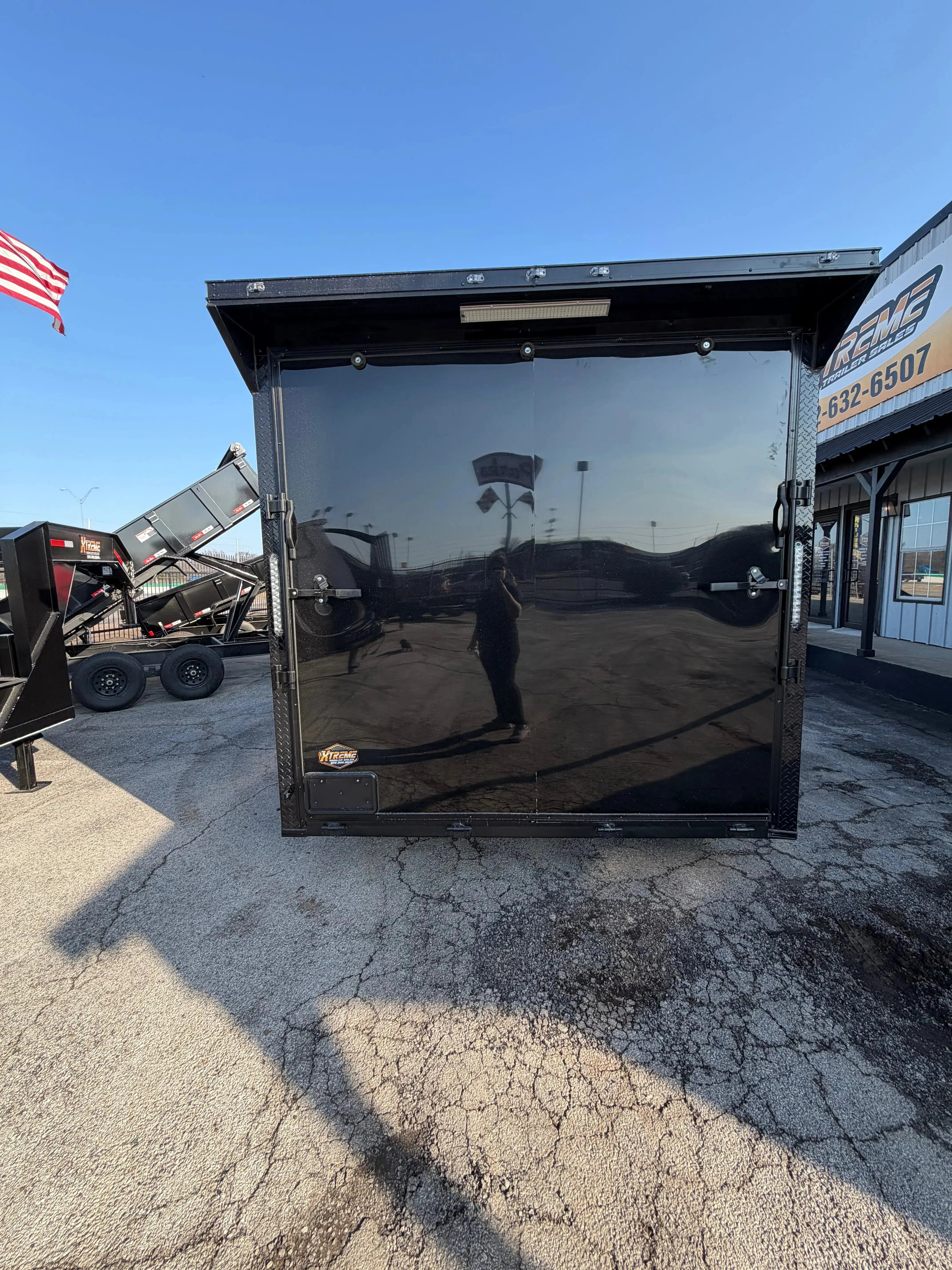 8.5X16 Black Blackout W/Wing & Aluminum Wheels Enclosed Trailer My Store