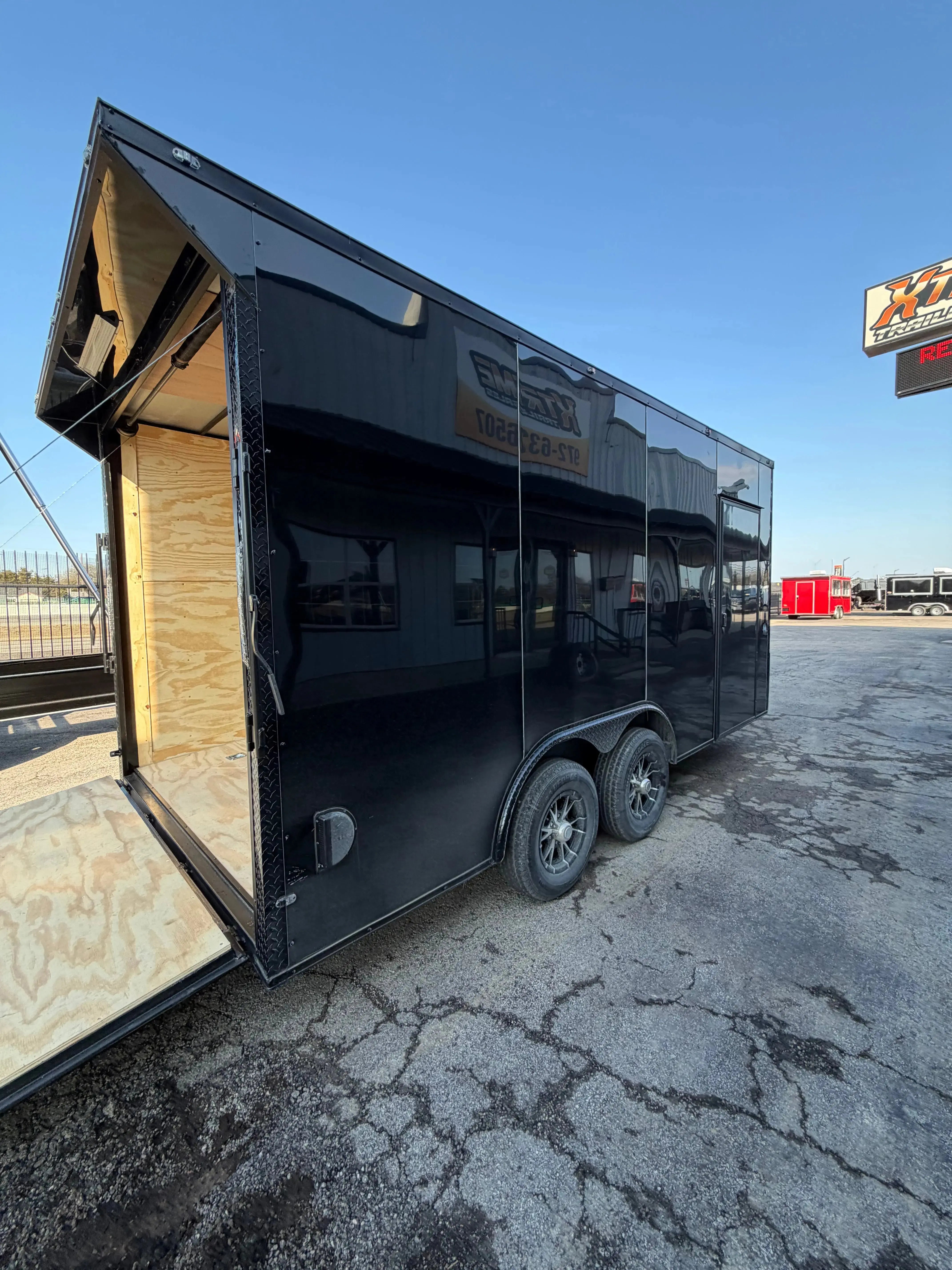 8.5X16 Black Blackout W/Wing & Aluminum Wheels Enclosed Trailer My Store