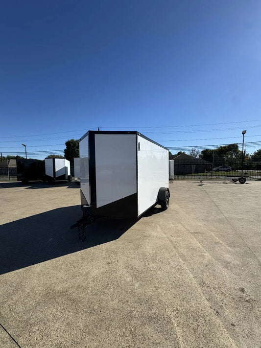 6X12 White W/Blackout Trim Enclosed Trailer My Store