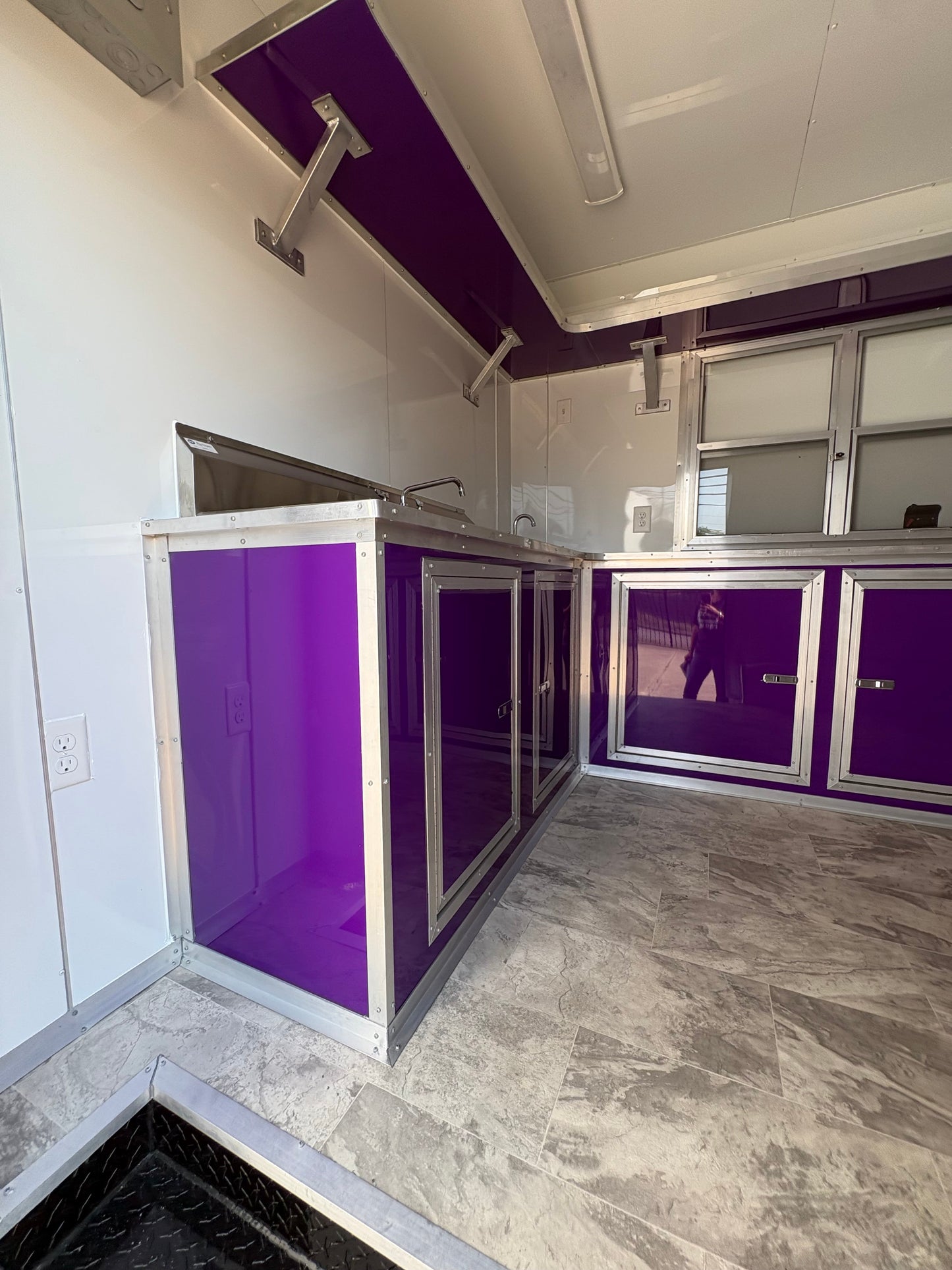 8.5x12 Vending Trailer with cabinets serving windows XTREME TRAILER SALES