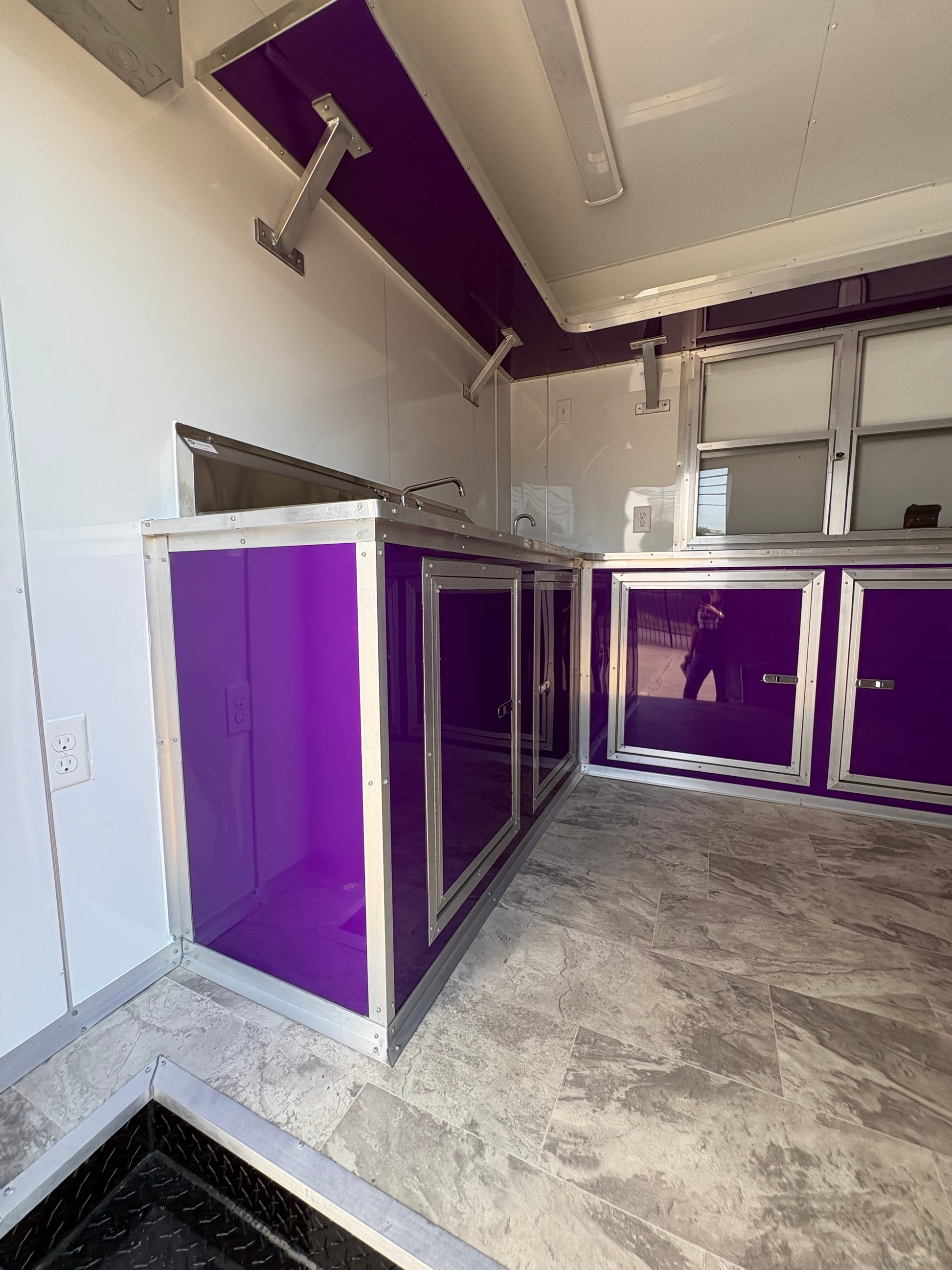 8.5x12 Vending Trailer with cabinets serving windows XTREME TRAILER SALES