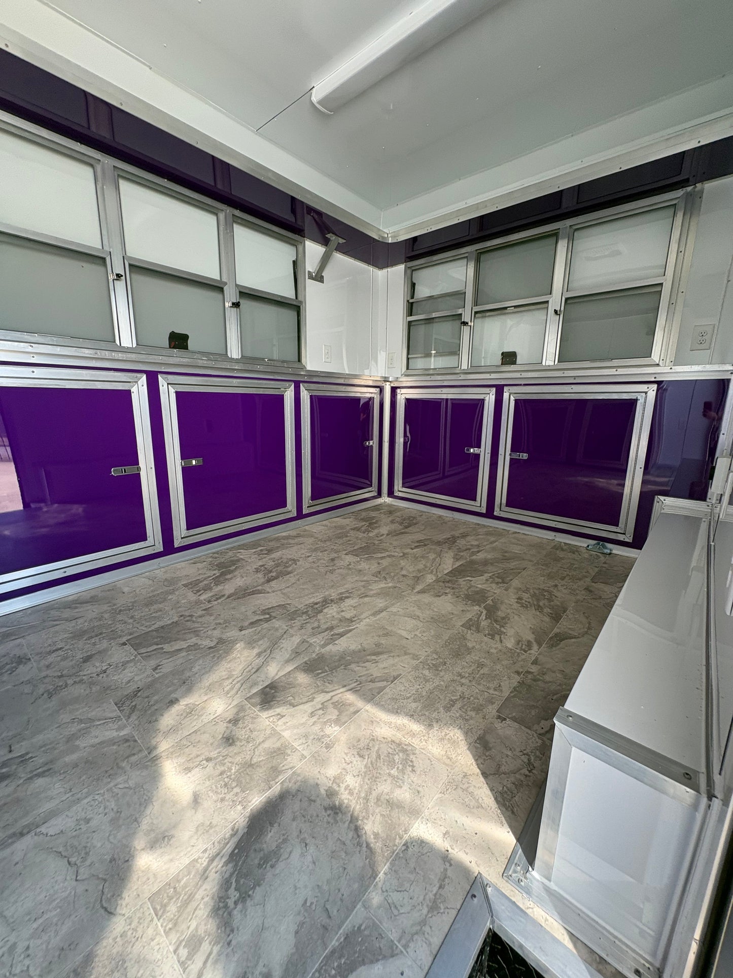 8.5x12 Vending Trailer with cabinets serving windows XTREME TRAILER SALES