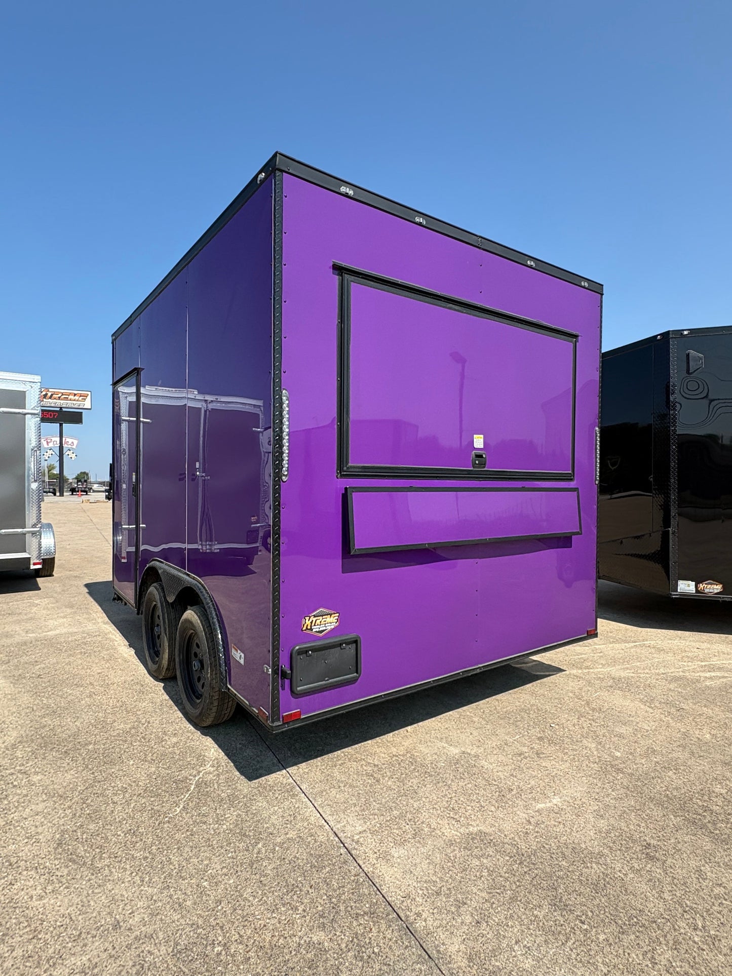8.5x12 Vending Trailer with cabinets serving windows XTREME TRAILER SALES
