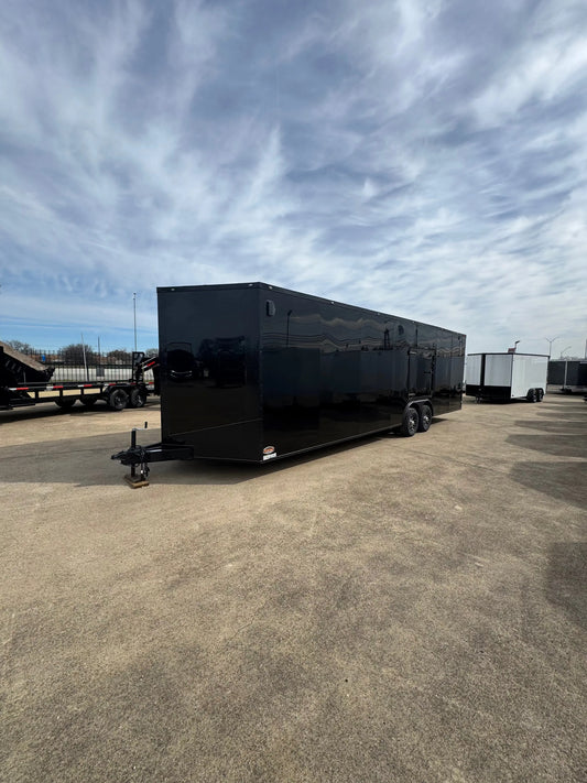 8.5X28 Black Blackout W/Side Escape Door Cargo Enclosed Trailer My Store