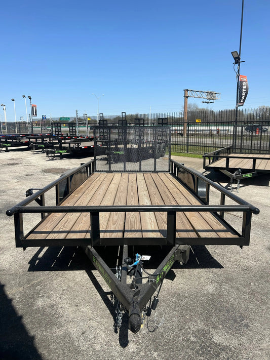 83X16 Black Open Utility Trailer W/Gate My Store