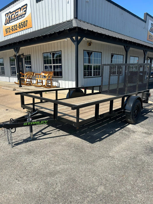 77X12 Black Utility Trailer W/Gate My Store