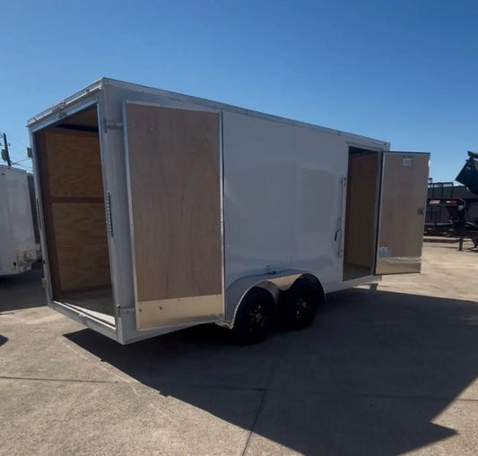 7X16 Barn Door/ Rear Double Doors Enclosed Trailer My Store
