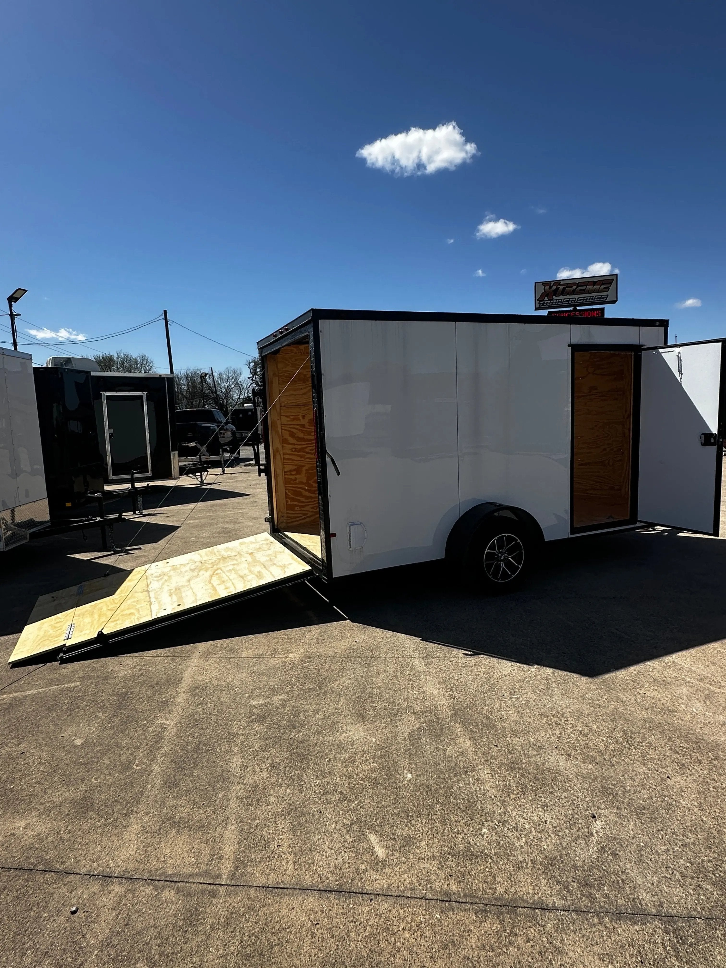Trailer Store 6X12 White W/ Black Trim & Aluminum Wheels Enclosed Trailer - My Store ...