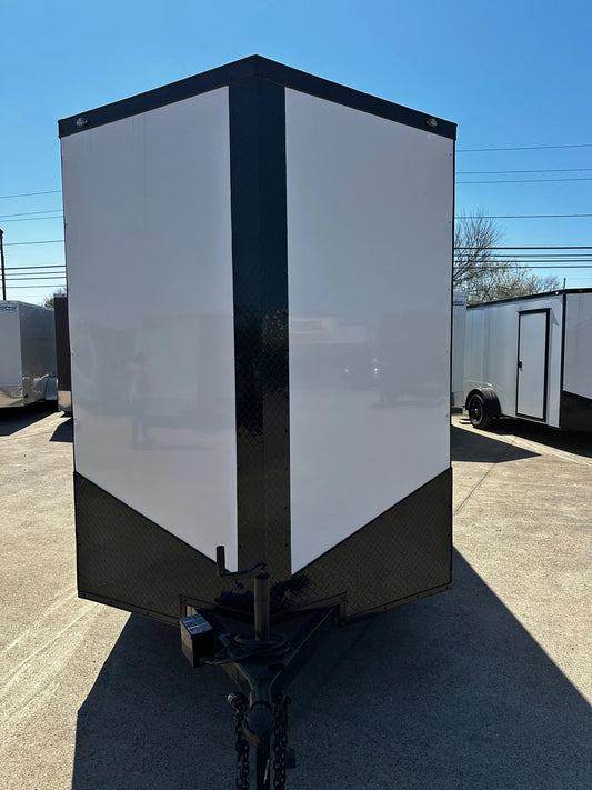 6X12 POLYCORE White W/Blackout Trim Enclosed Trailer My Store
