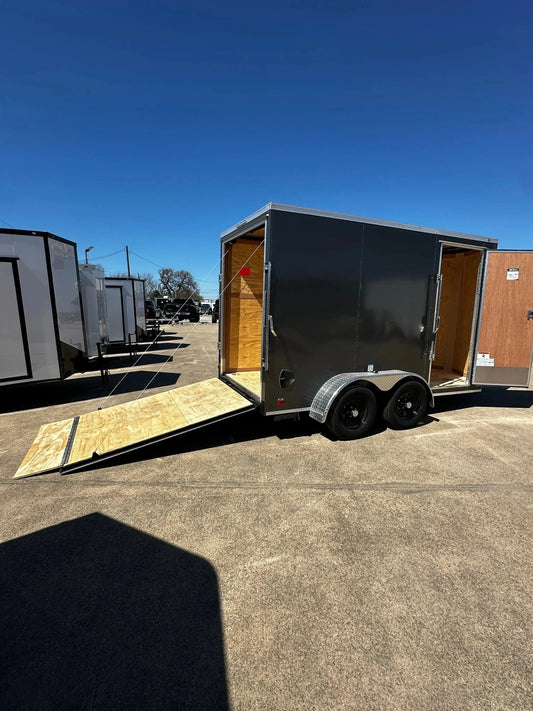 6X12 Charcoal W/Silver Trim Enclosed Trailer My Store