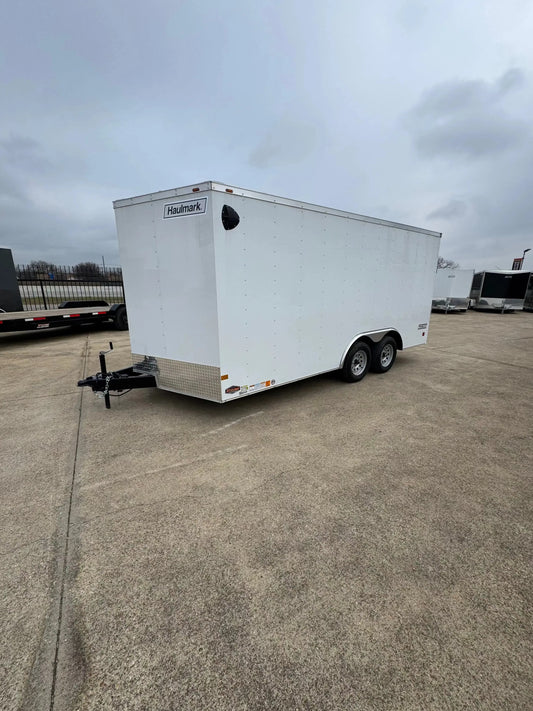 8.5X16 White W/Silver Trim Cargo Enclosed Trailer My Store