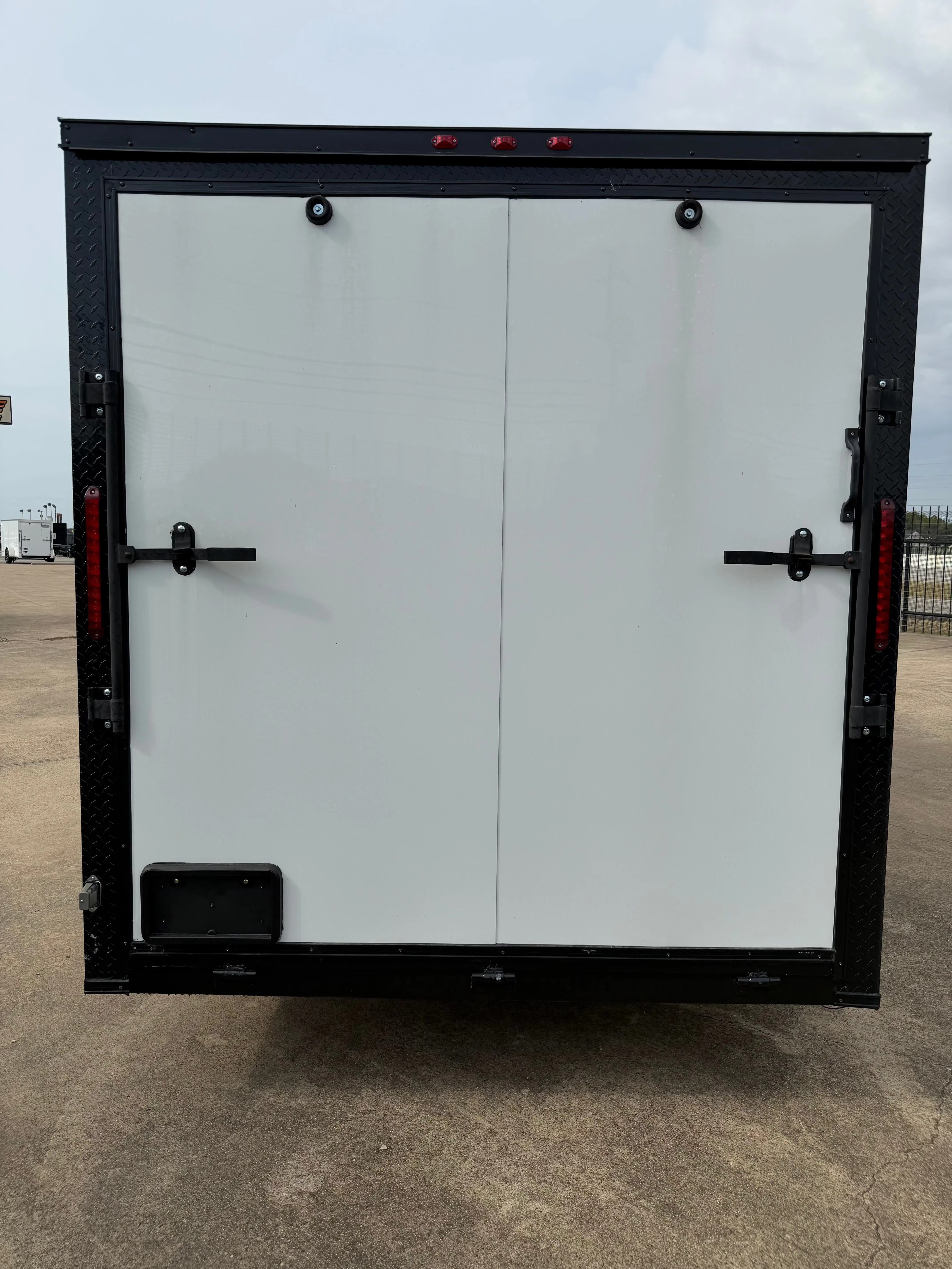 7X16 Square Nose White Blackout Enclosed Trailer My Store