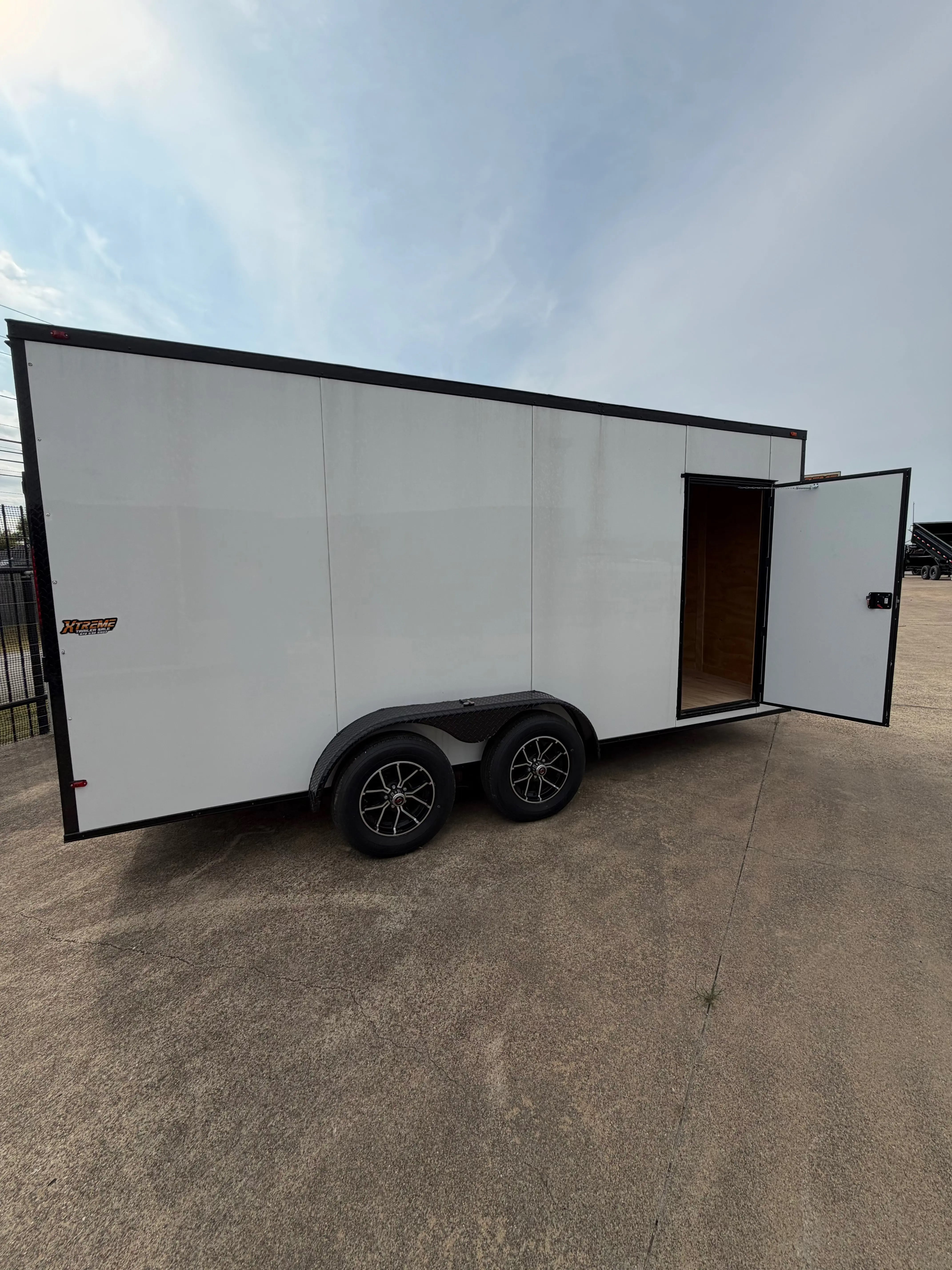 7X16 Square Nose White Blackout Enclosed Trailer My Store