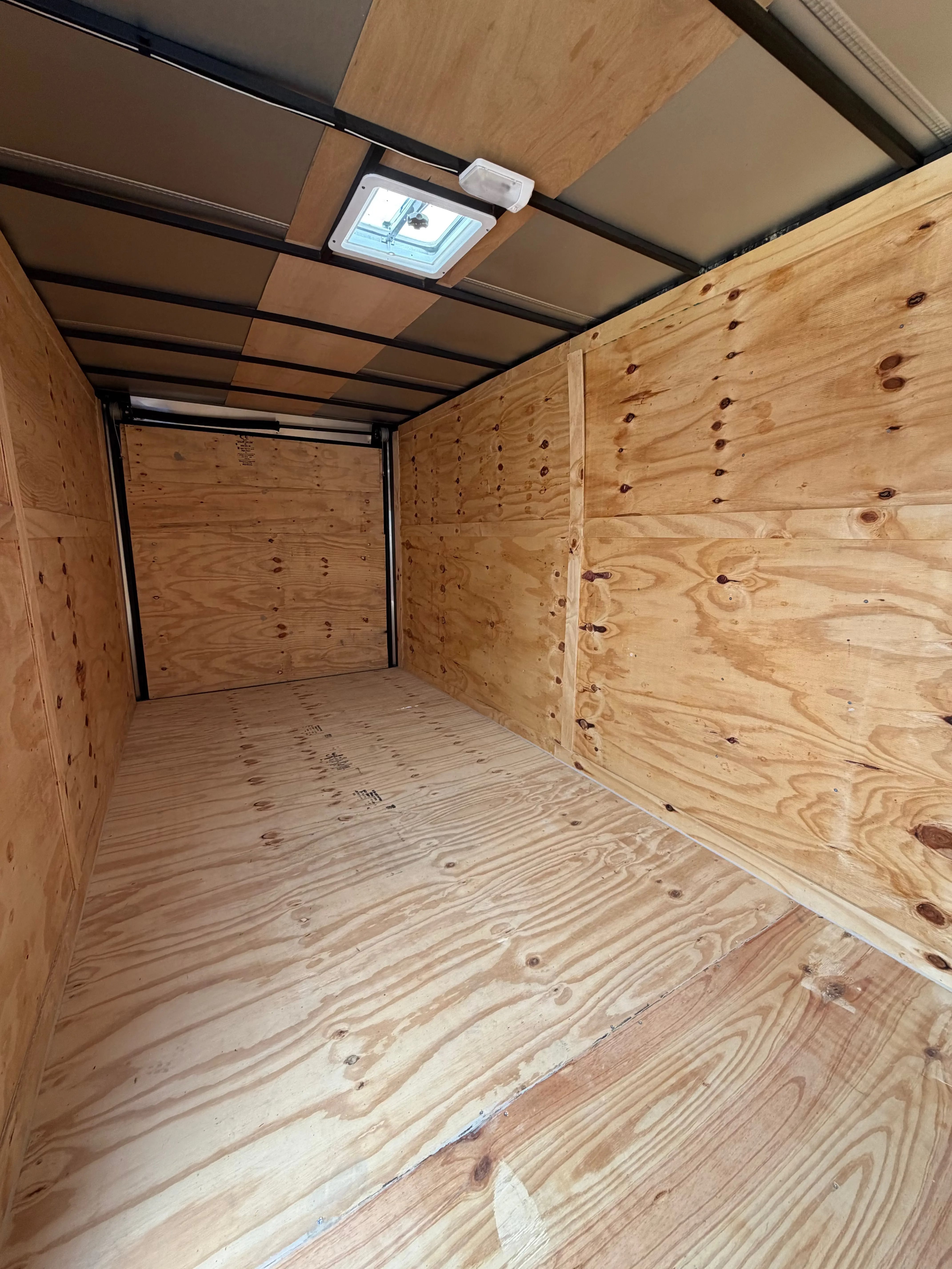 7X16 Square Nose White Blackout Enclosed Trailer My Store