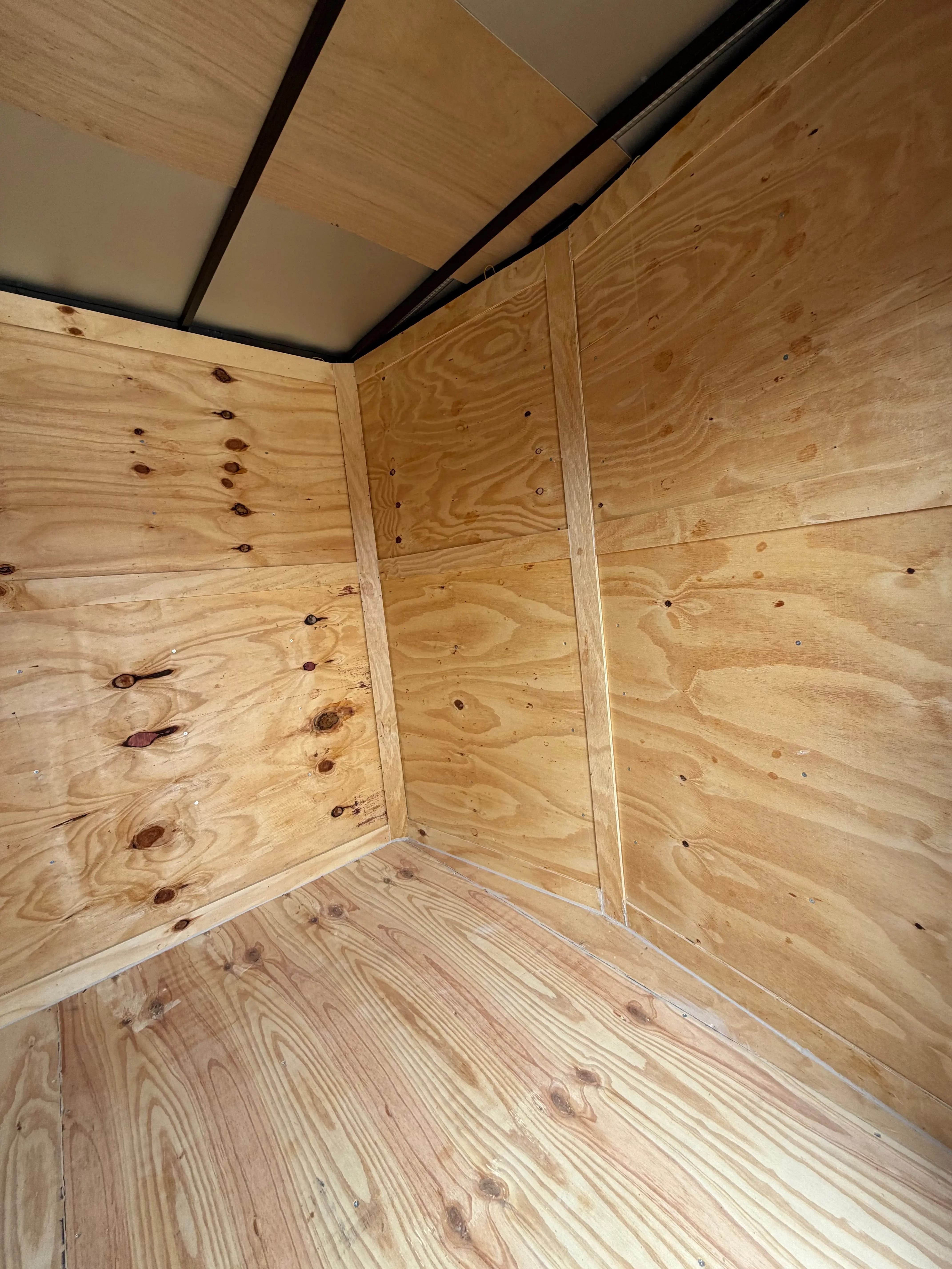 7X16 Square Nose White Blackout Enclosed Trailer My Store