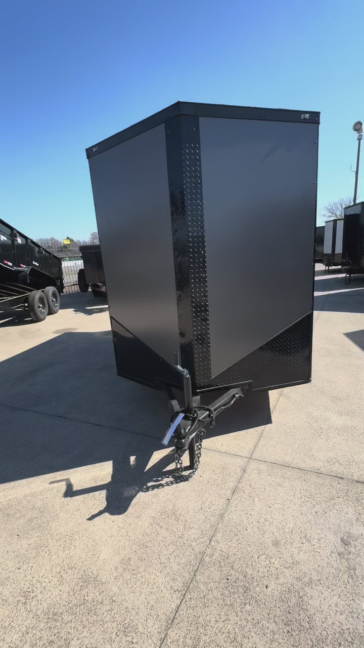 6X12 Charcoal Blackout Single Axle Enclosed Trailer