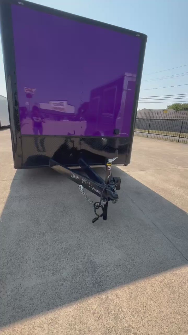 8.5x12 Vending Trailer with cabinets serving windows