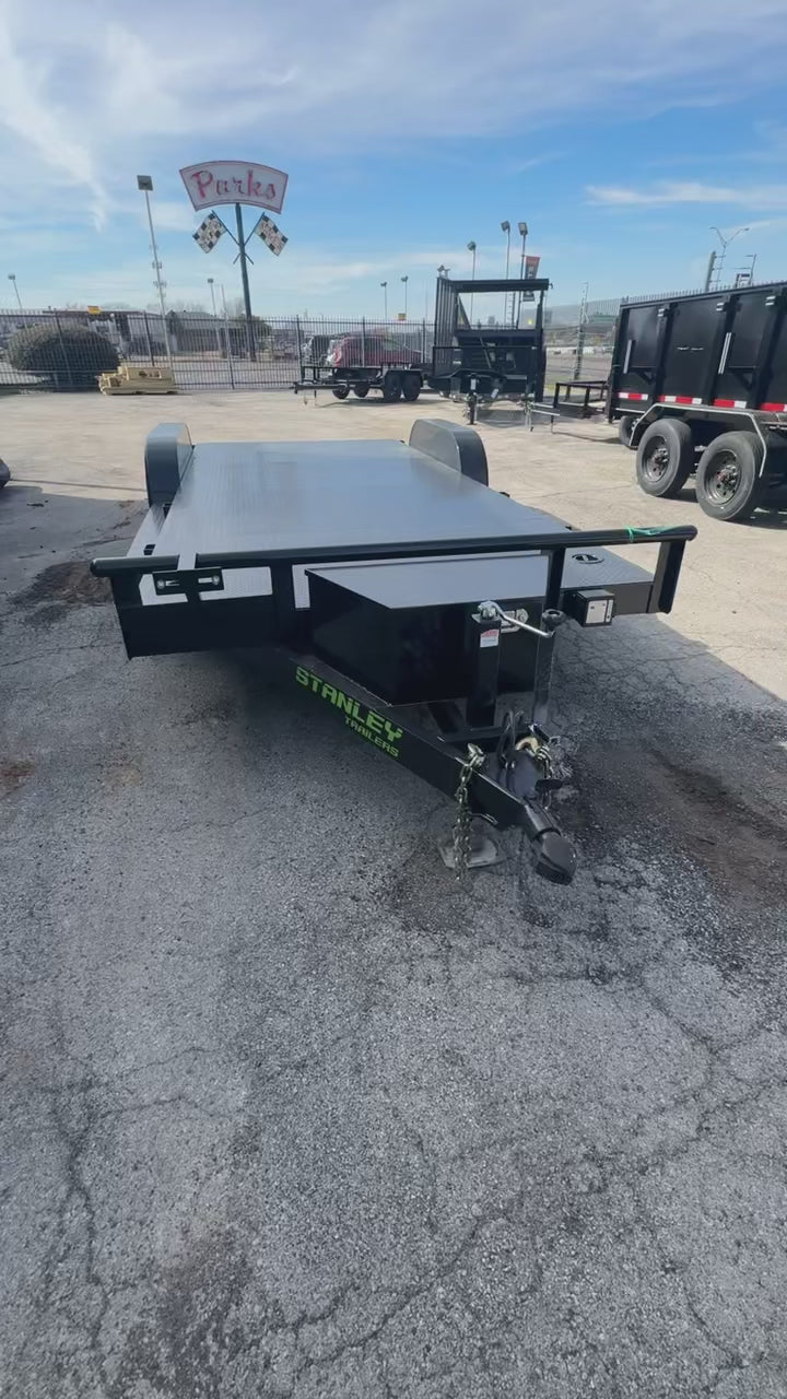 83X20 12k Steel Deck Equipment Round Pipe Car Hauler