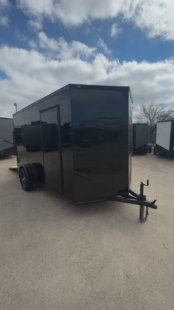 6X12 Blackout Single Axle Enclosed Trailer