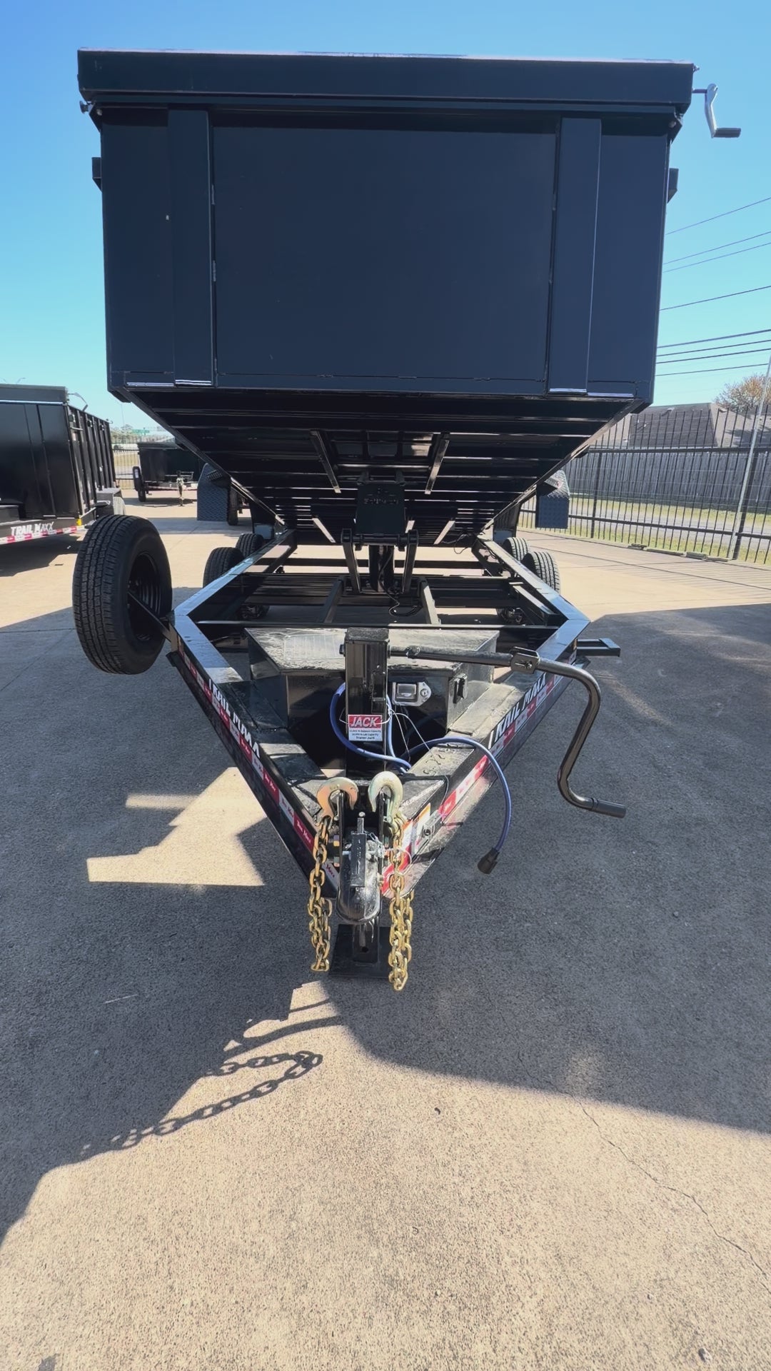 83X16 3 FT. WALLS BLACK BUMPER PULL DUMP TRAILER